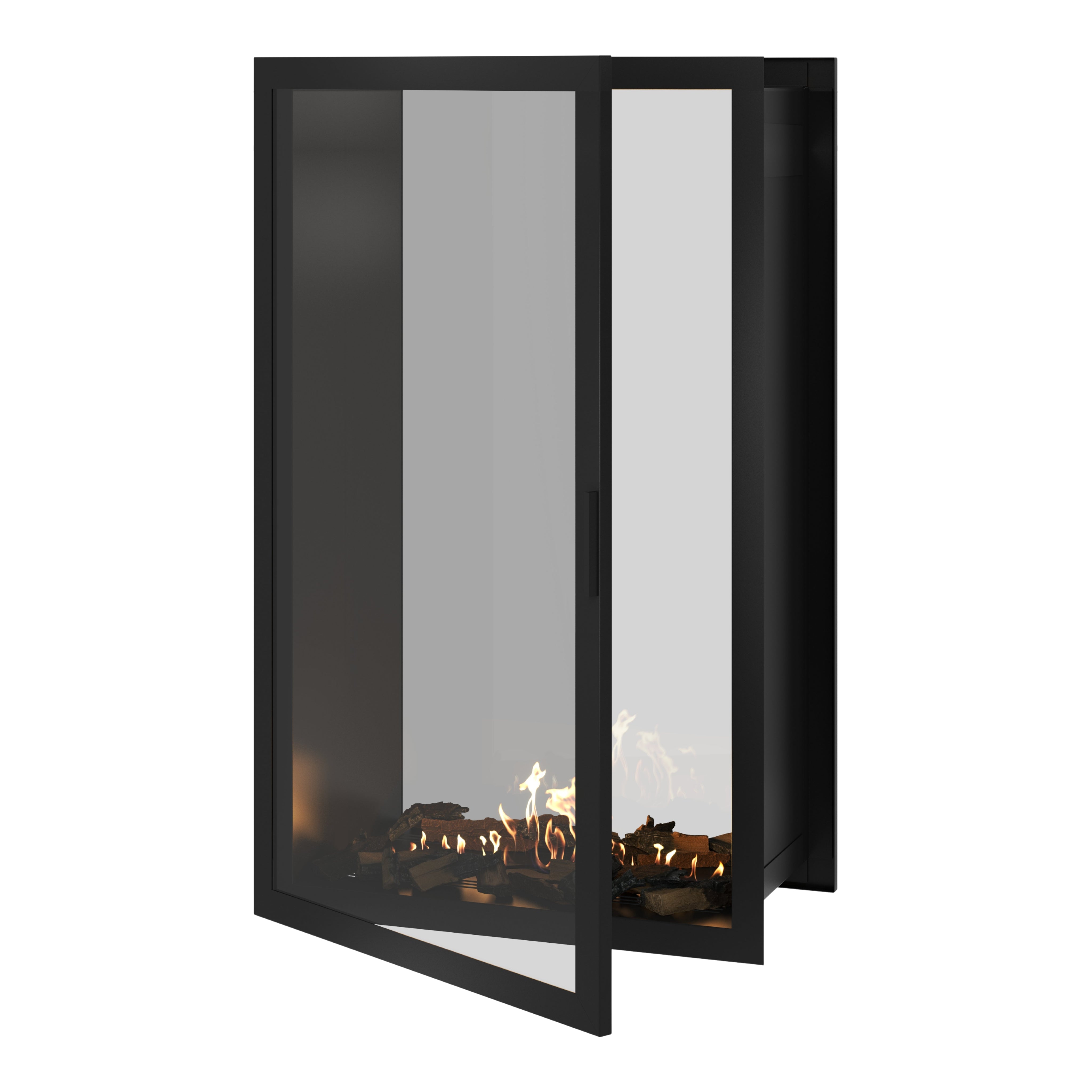 Fame Vertical Doorkijkhaard Met Volle Glas 90 x 160 cm