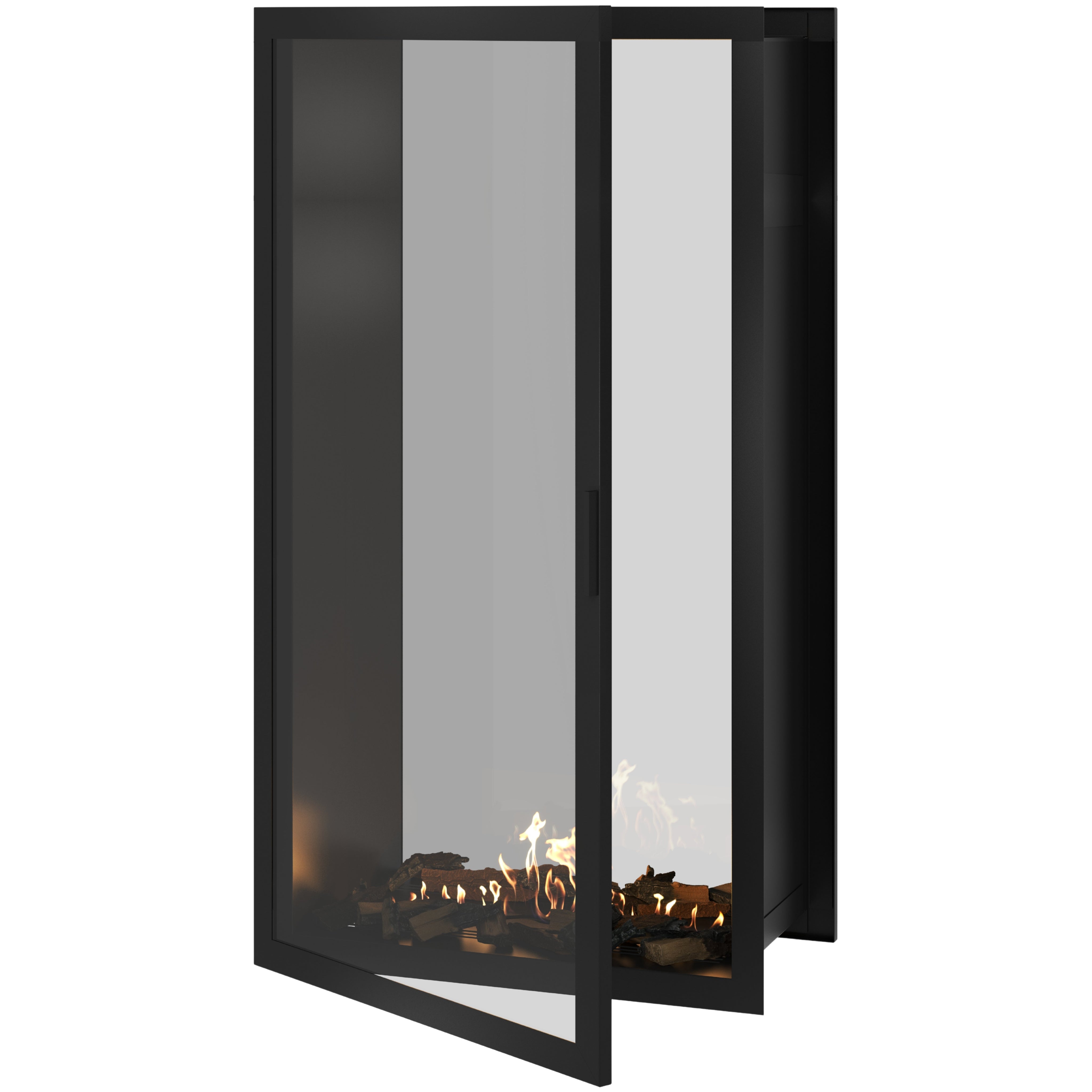 Fame Vertical Doorkijkhaard Met Volle Glas 90 x 200 cm