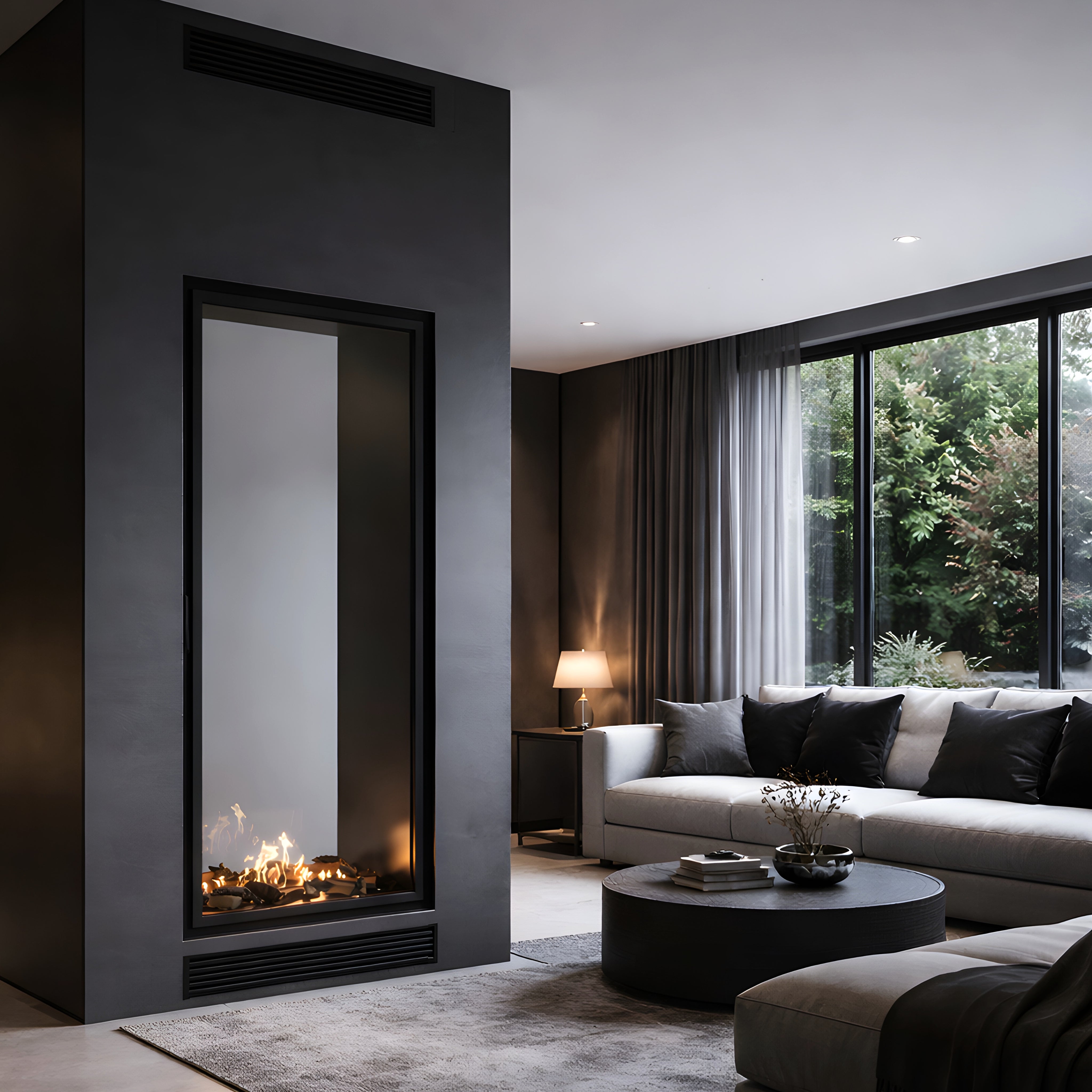 Fame Vertical Doorkijkhaard Met Volle Glas 90 x 100 cm