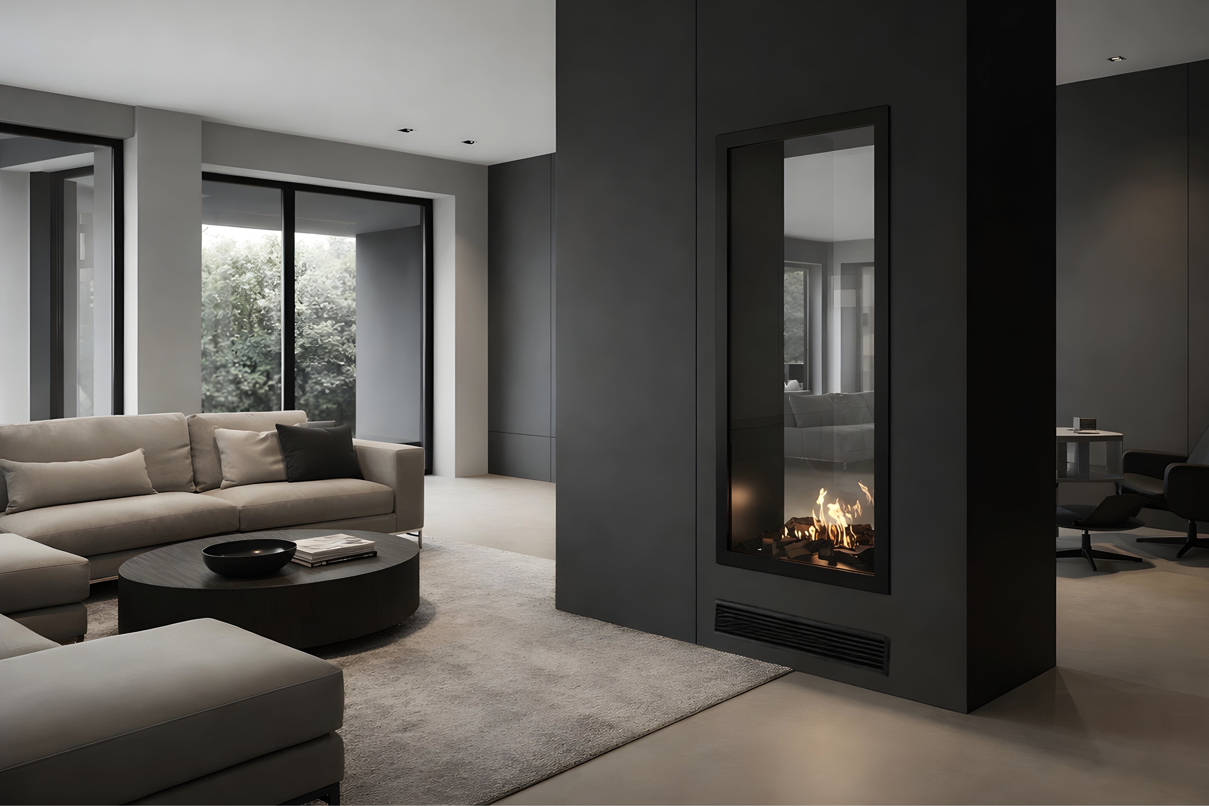 Fame Vertical Doorkijkhaard Met Volle Glas 70 x 100 cm