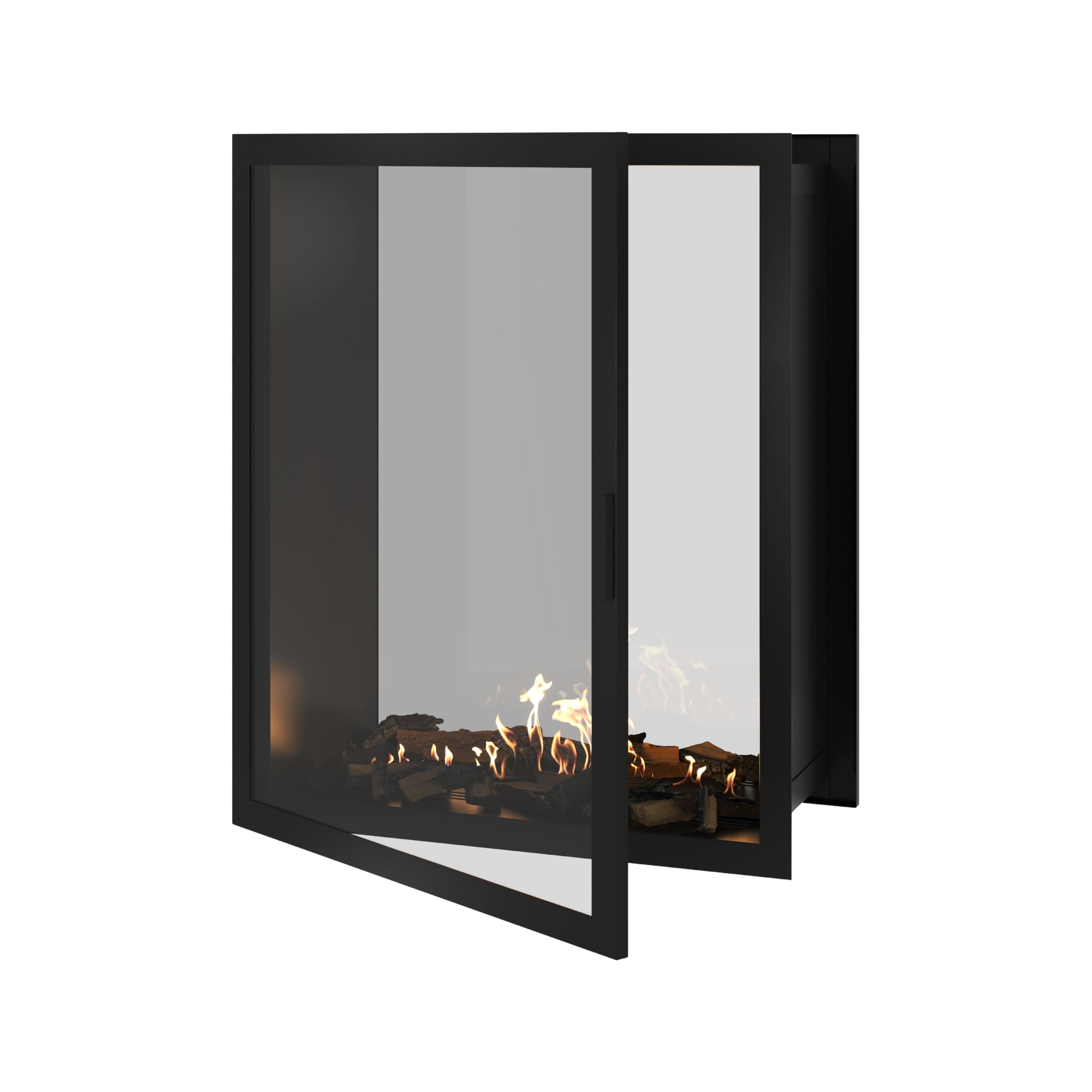 Fame Vertical Doorkijkhaard Met Volle Glas 100 x 100 cm