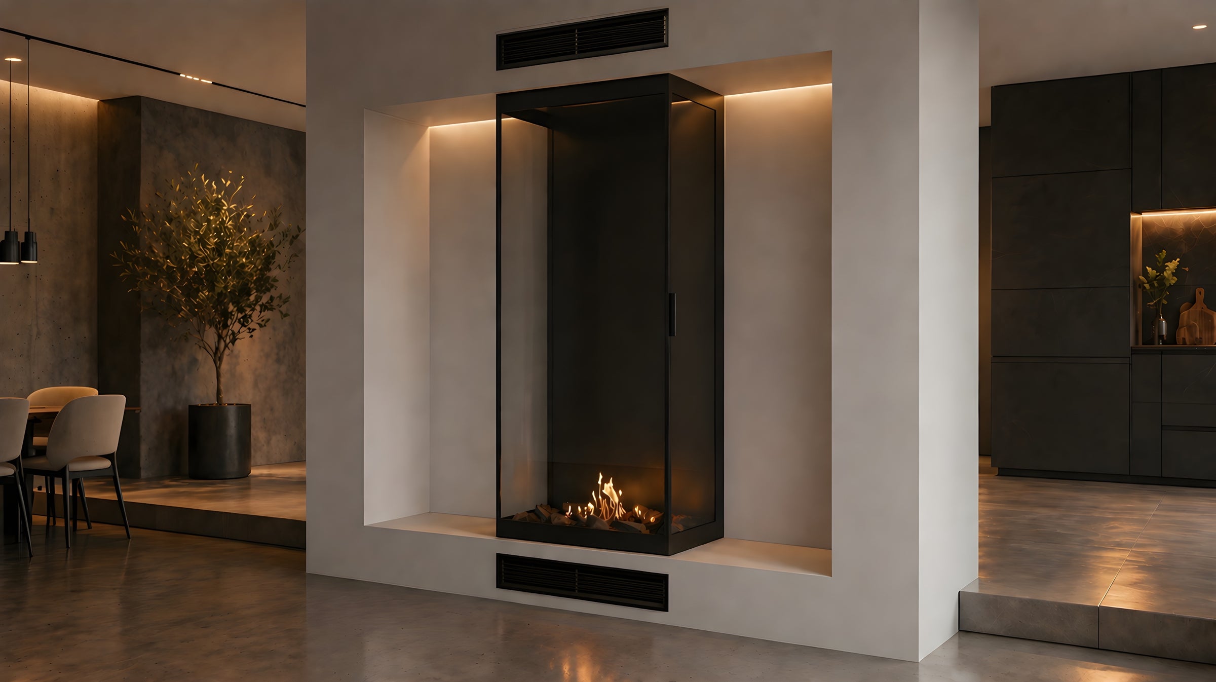 Made Driezijdig Vertical Roomdivider Volle Glas 60 x 120 cm
