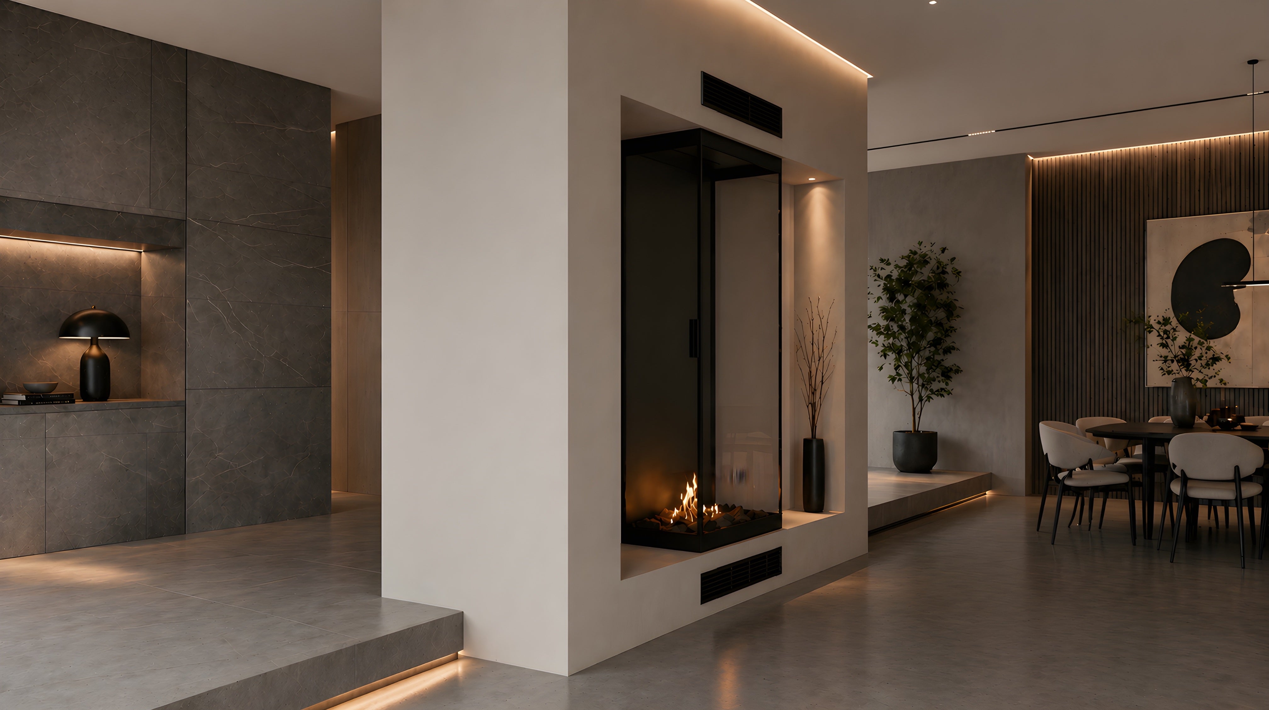 Made Driezijdig Vertical Roomdivider Volle Glas 80 x 100 cm