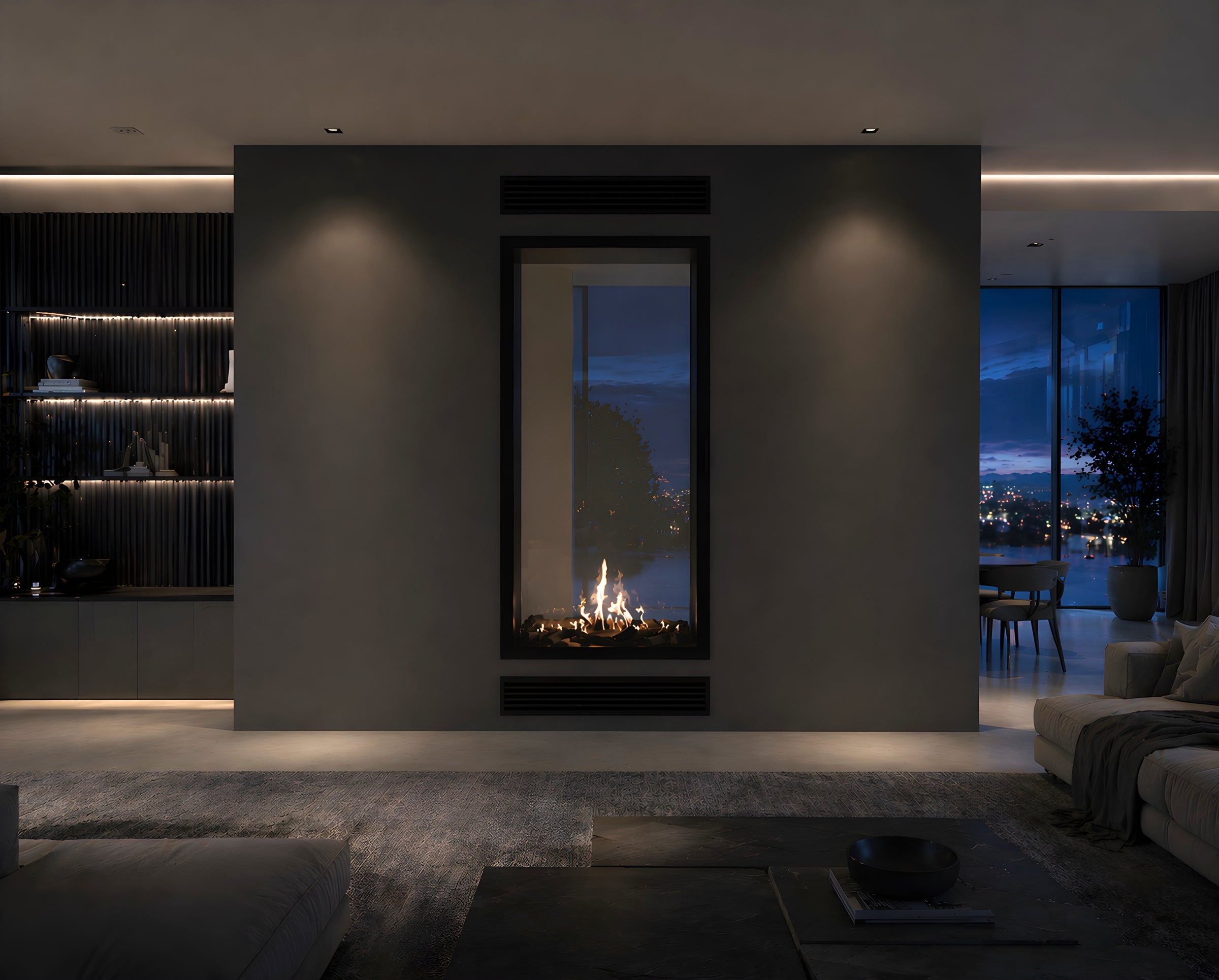 Fame Vertical Doorkijkhaard Met Volle Glas 100 x 160 cm