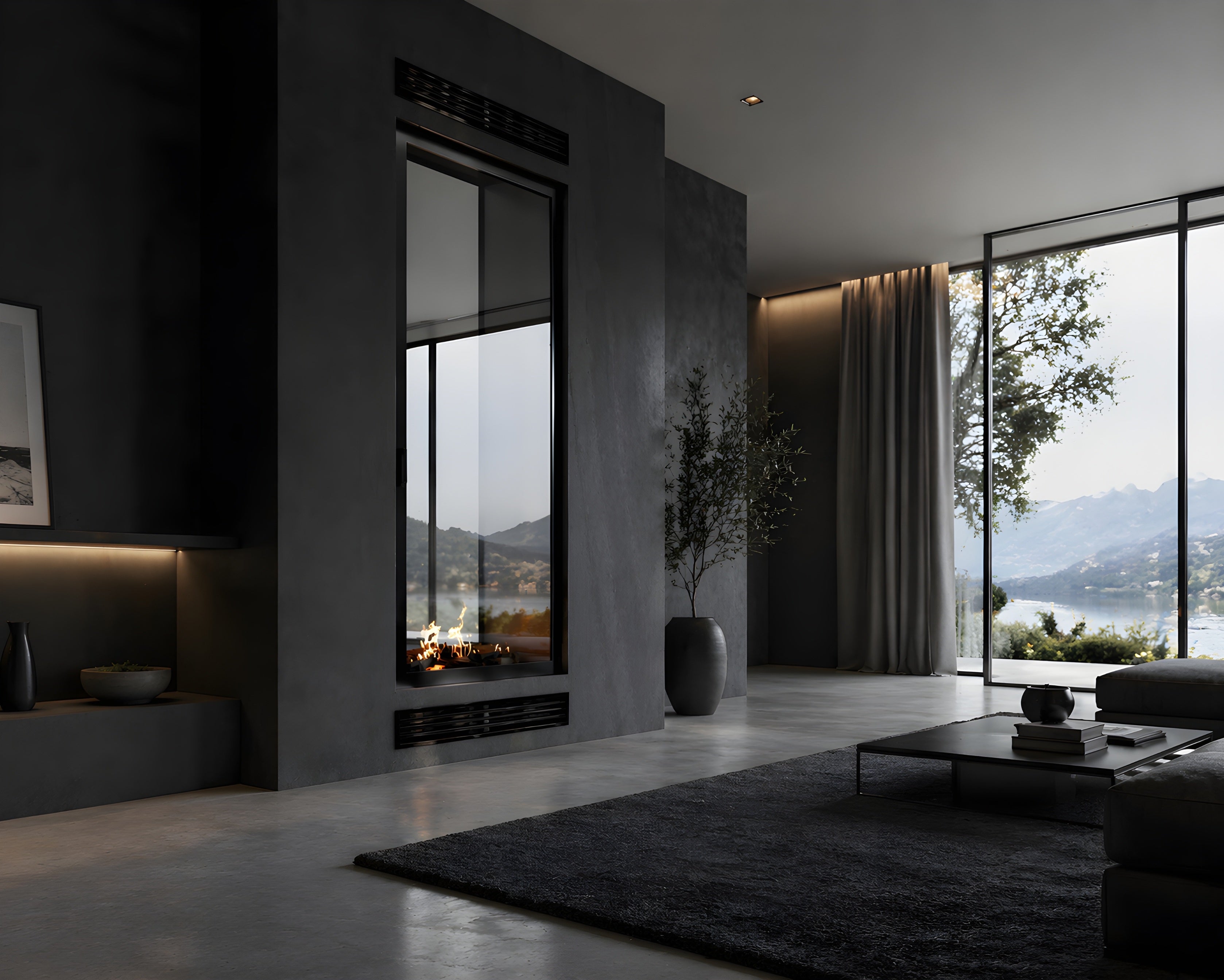 Fame Vertical Doorkijkhaard Met Volle Glas 100 x 100 cm