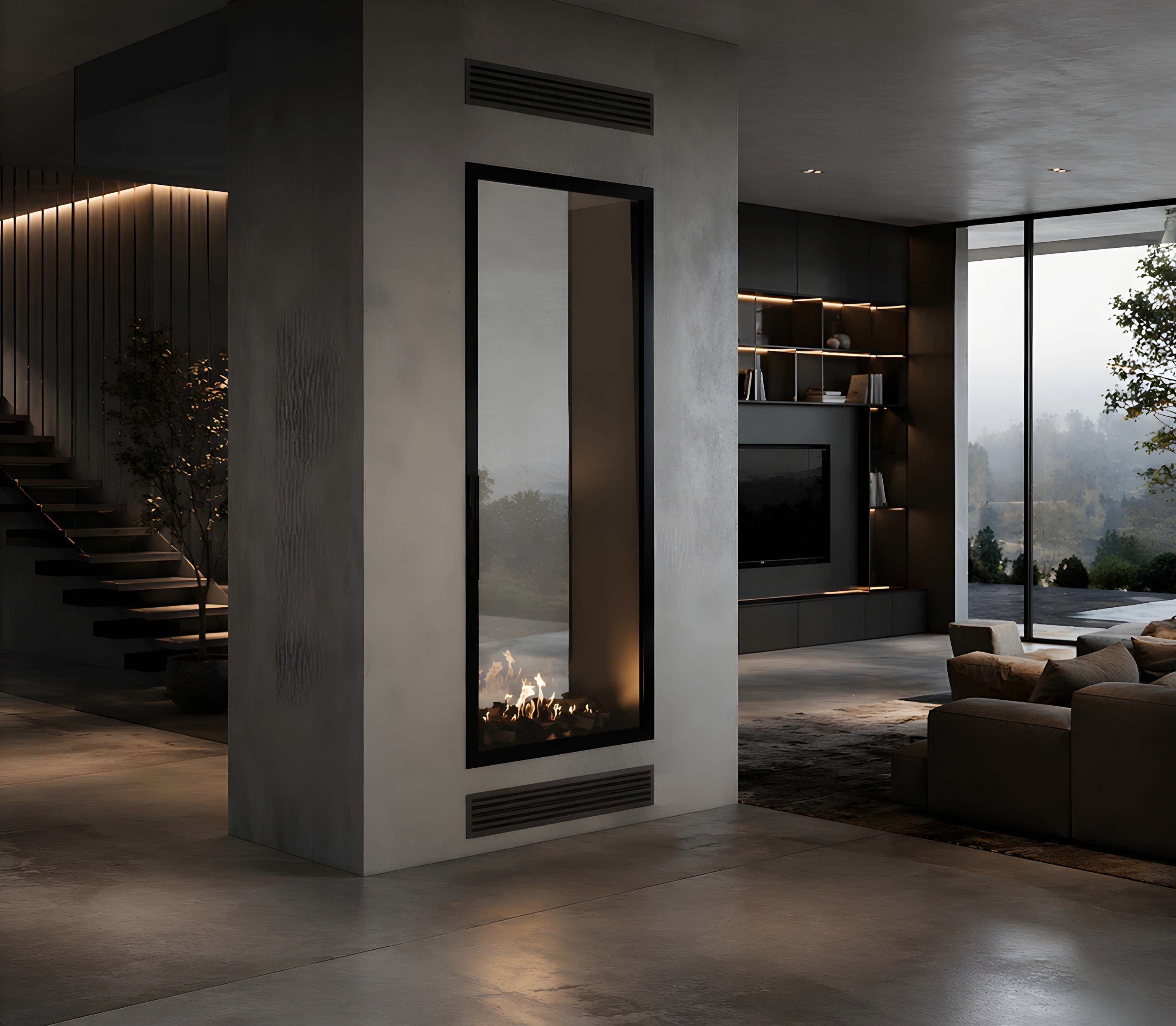 Fame Vertical Doorkijkhaard Met Volle Glas 100 x 160 cm