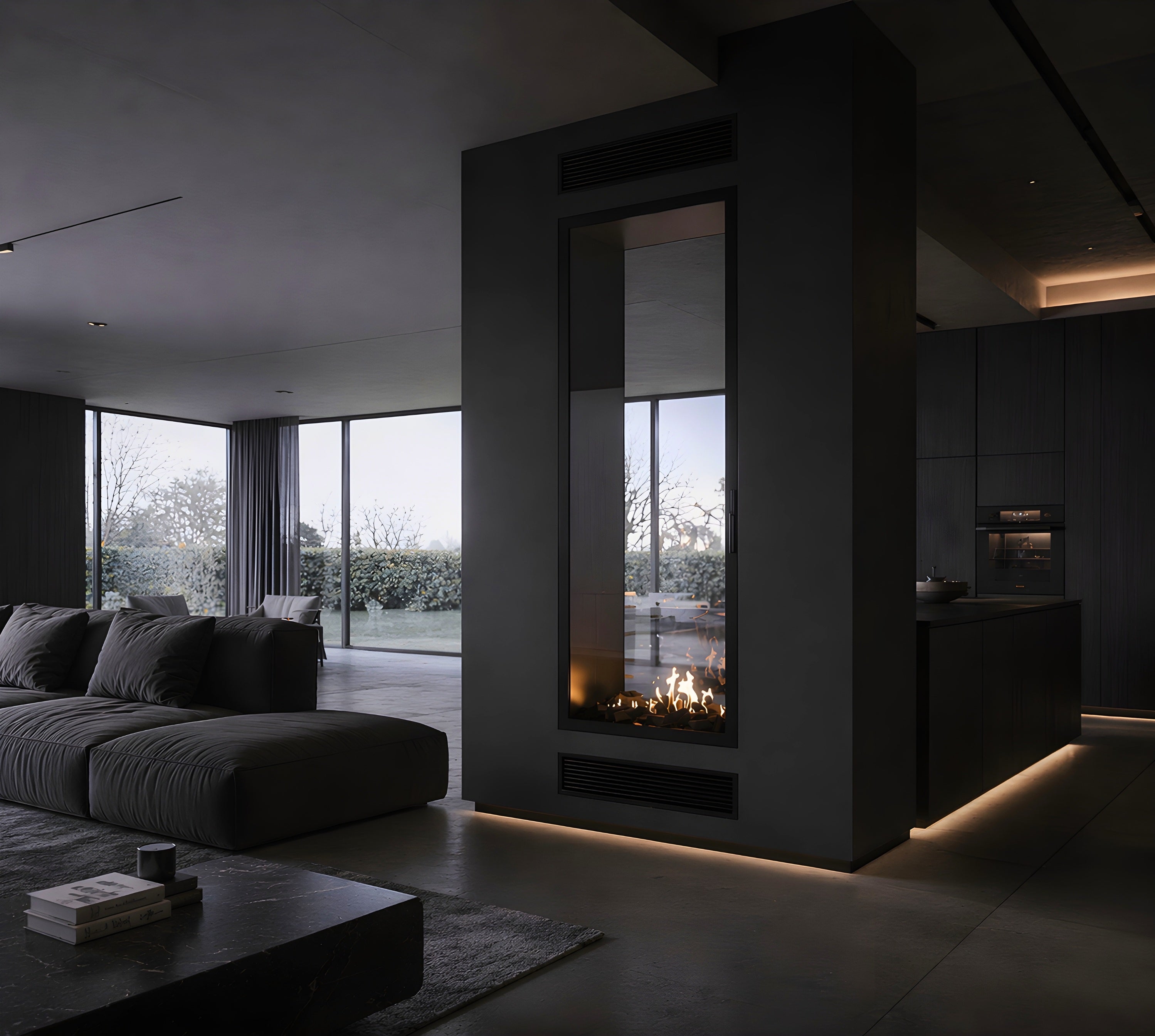 Fame Vertical Doorkijkhaard Met Volle Glas 100 x 160 cm