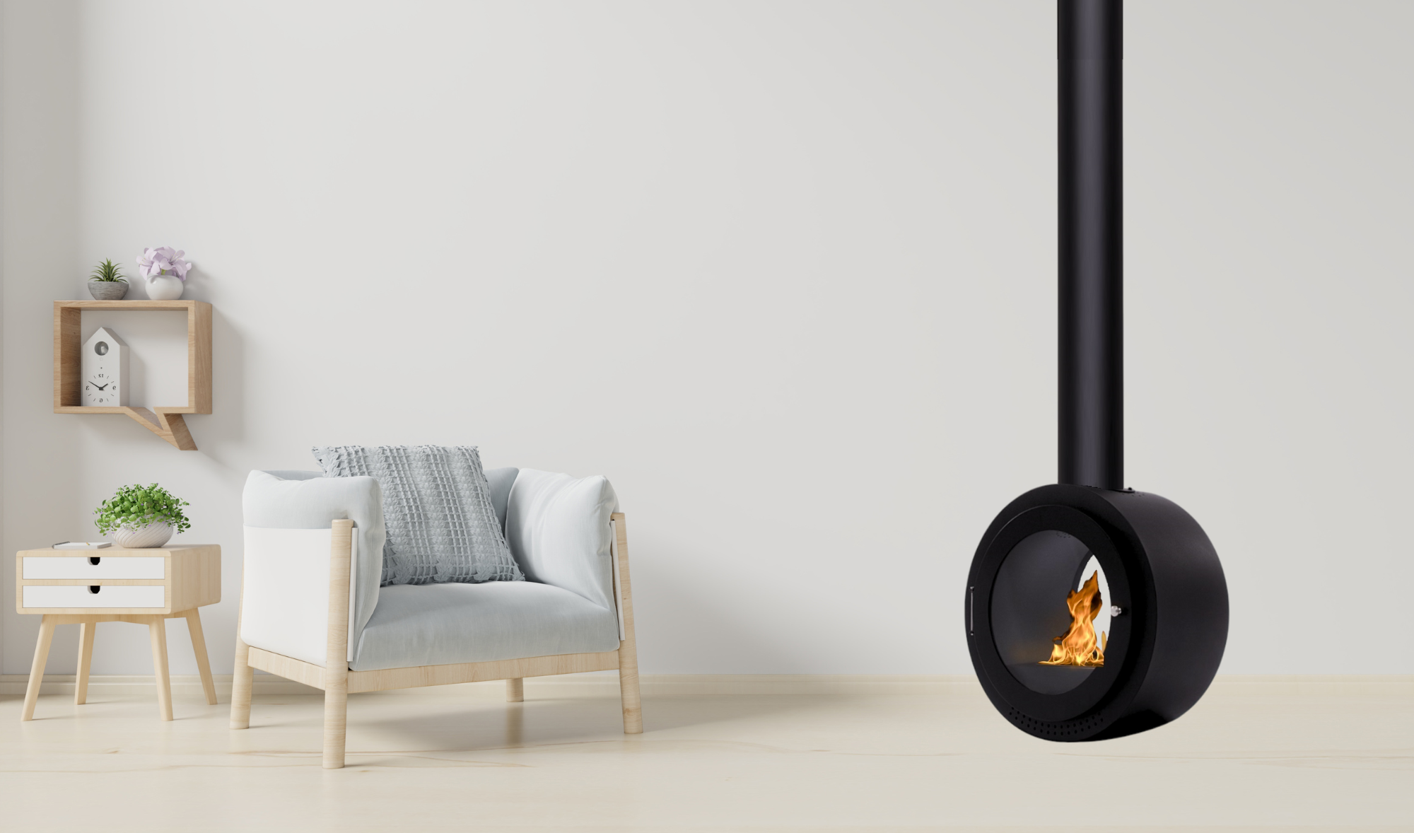 Flame Bio Ethanol Plafondhaard D60 cm