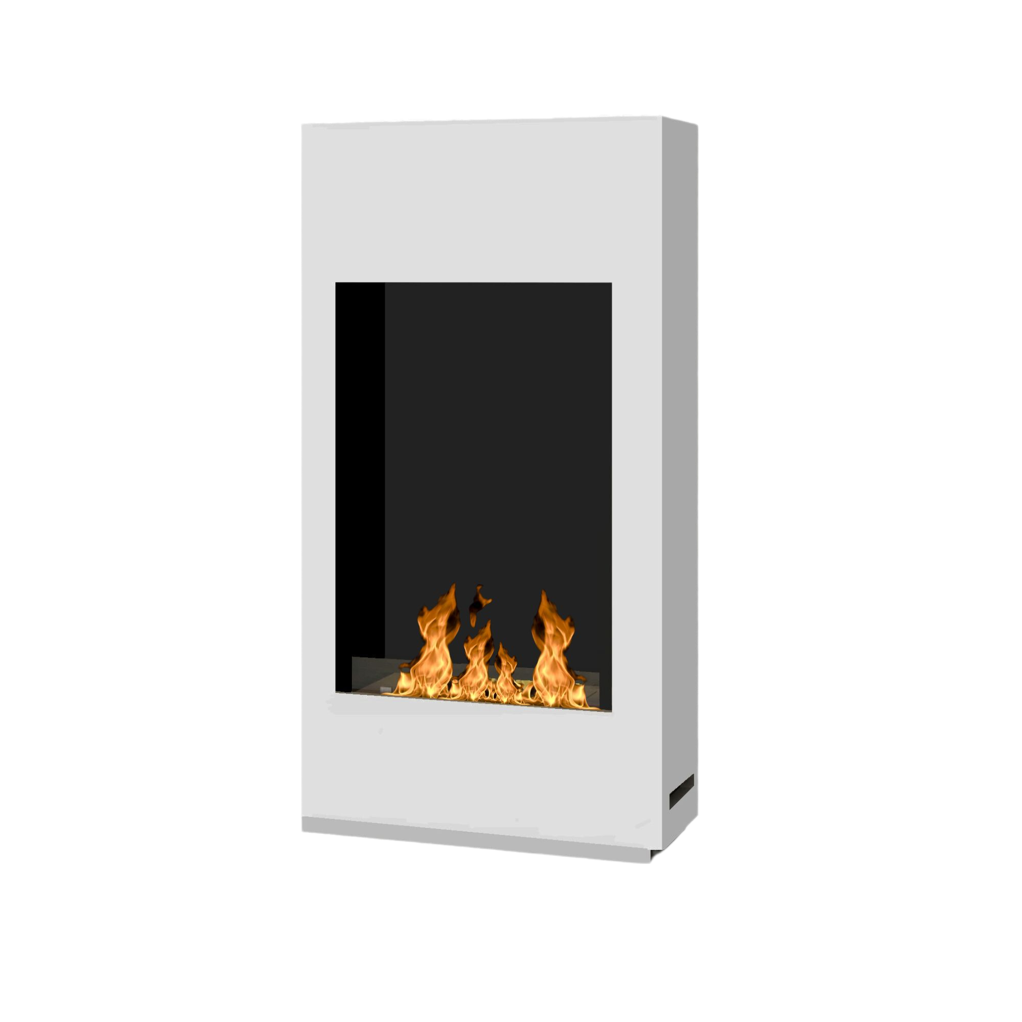 Flame White Freestanding Bio-Ethanol Stove Fireplace