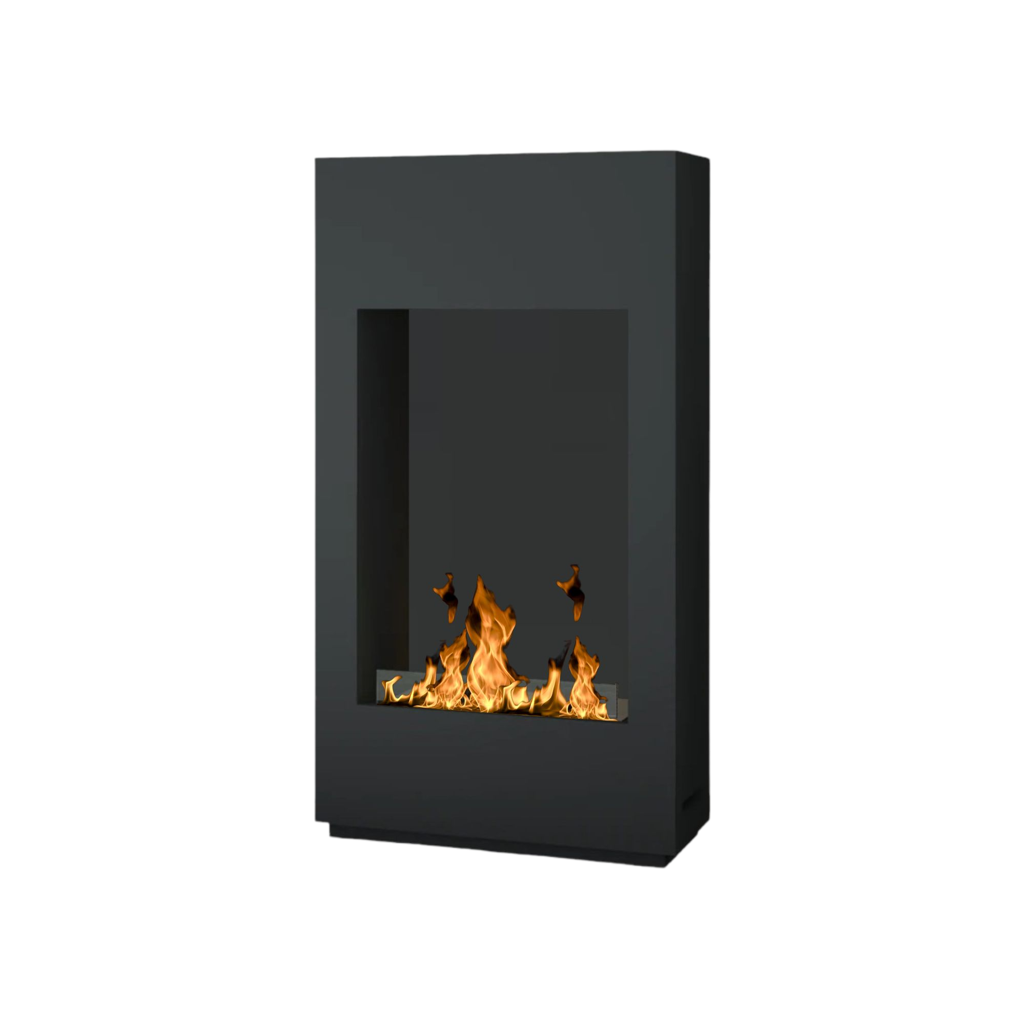 Flame Black Freestanding Bio-Ethanol Stove Fireplace