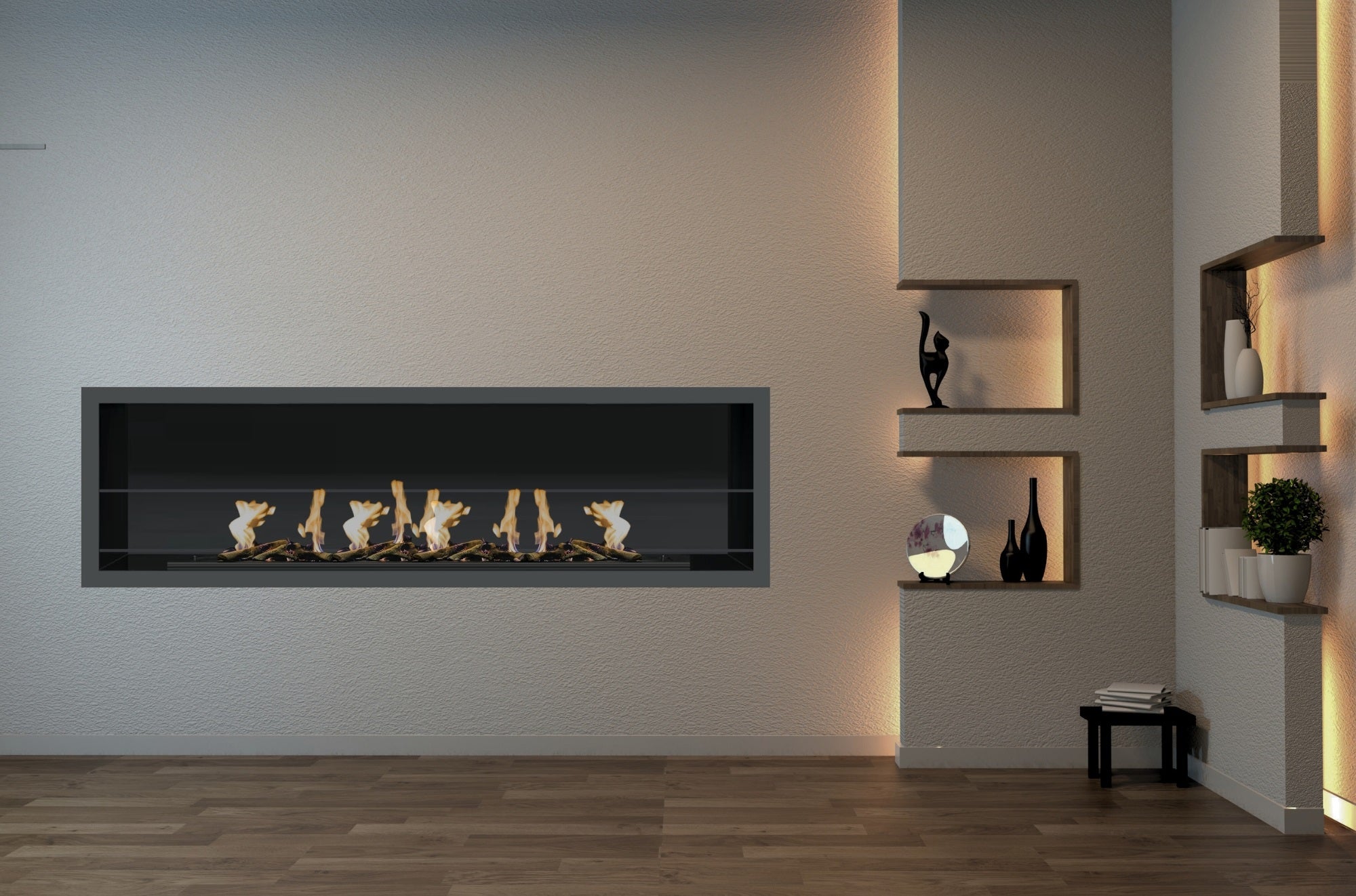 Glammflame Bio Ethanol Built-in Fireplace 100 cm