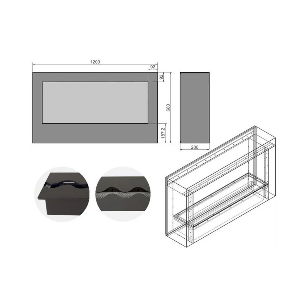 Gunter Bio Ethanol Wandhaard 120 CM