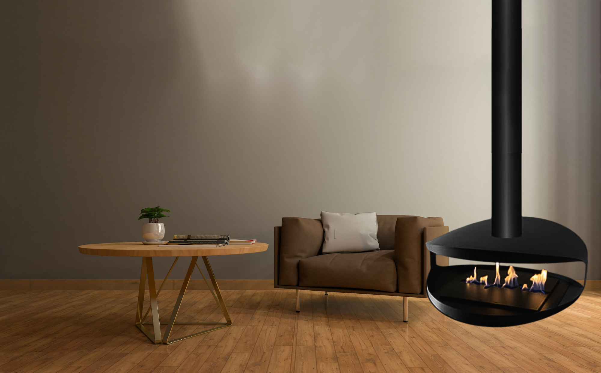 Hamma Hanging Bio Fireplace PREMIUM Collection 80 cm