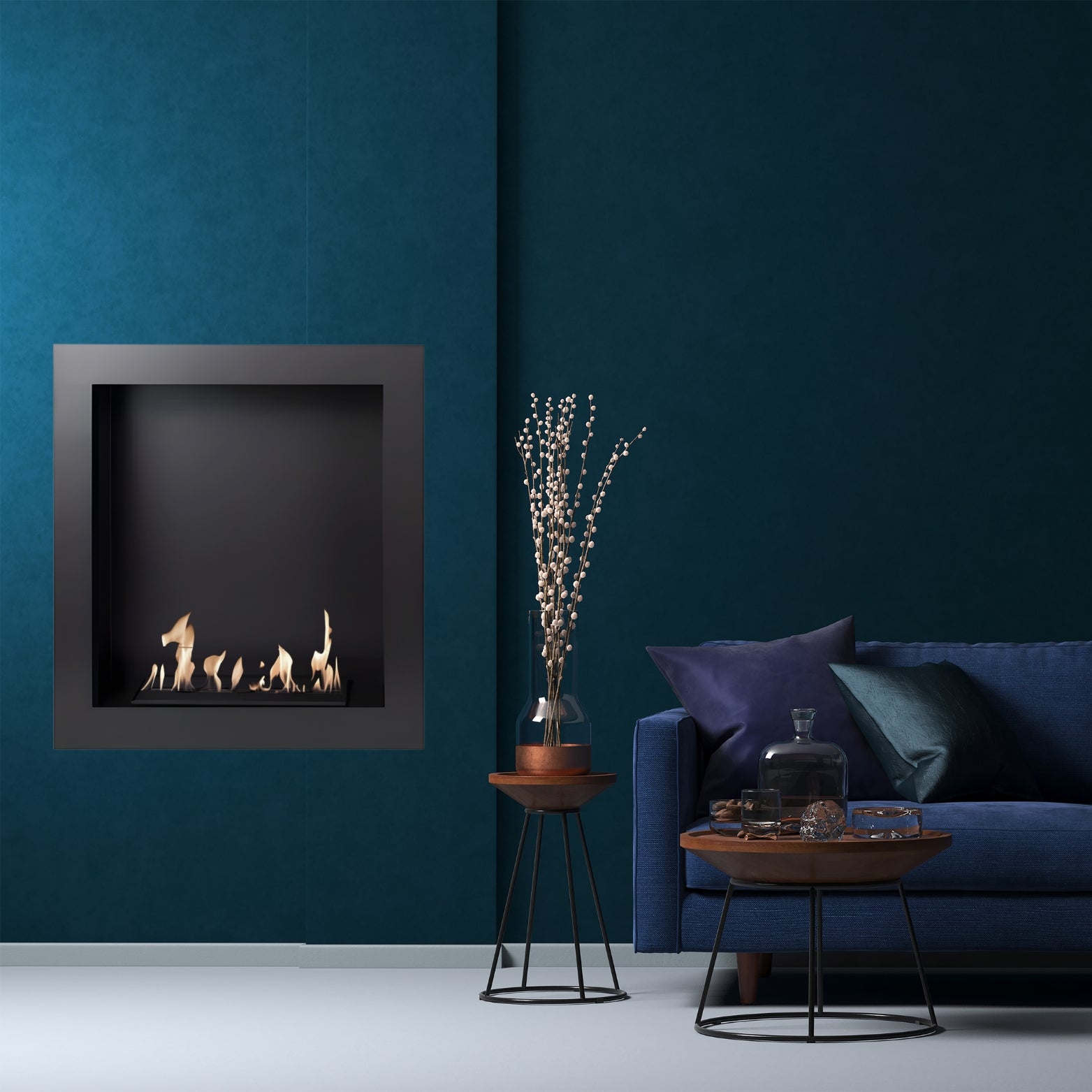 Hierro Bio-ethanol built-in fireplace 64 cm