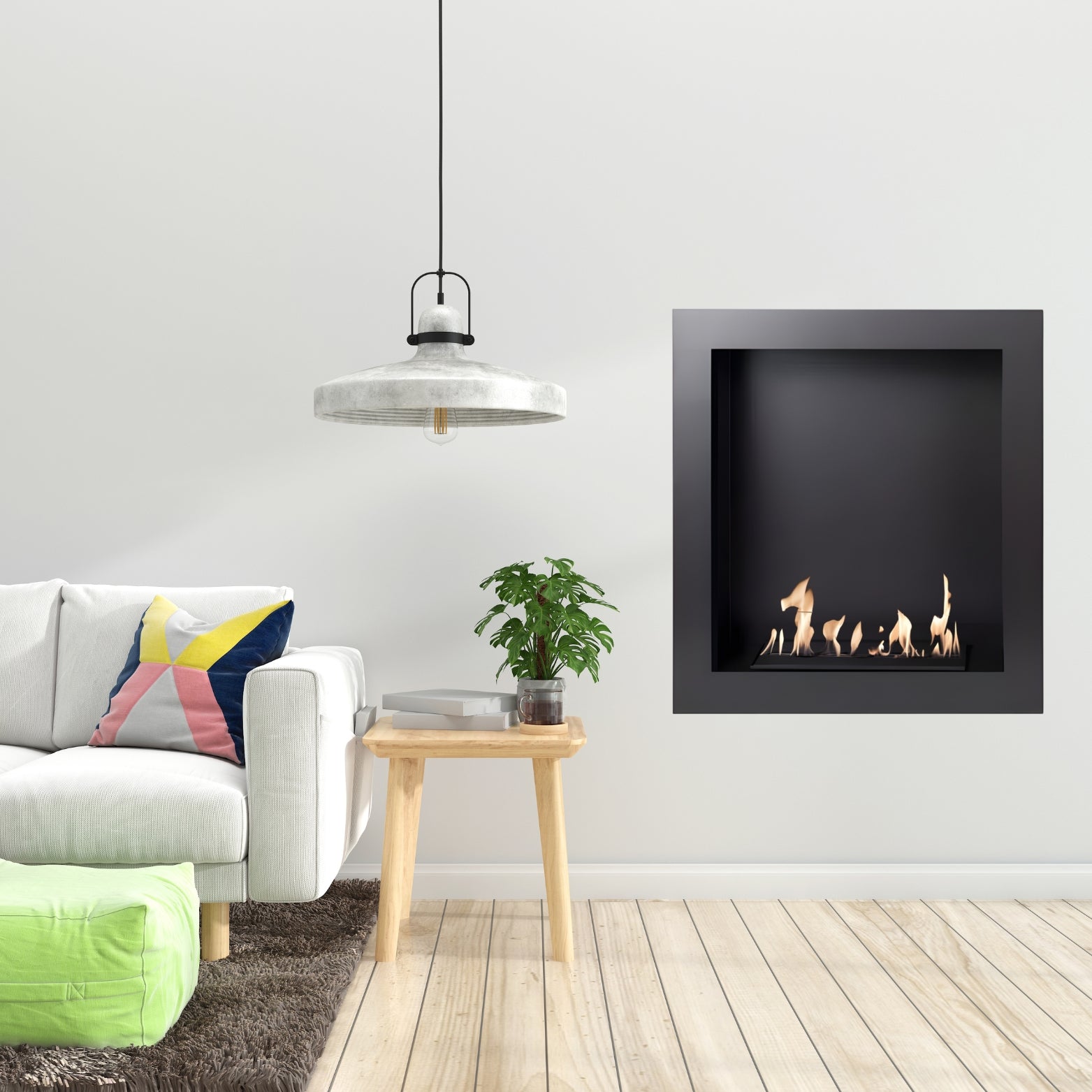 Hierro Bio-ethanol built-in fireplace 64 cm