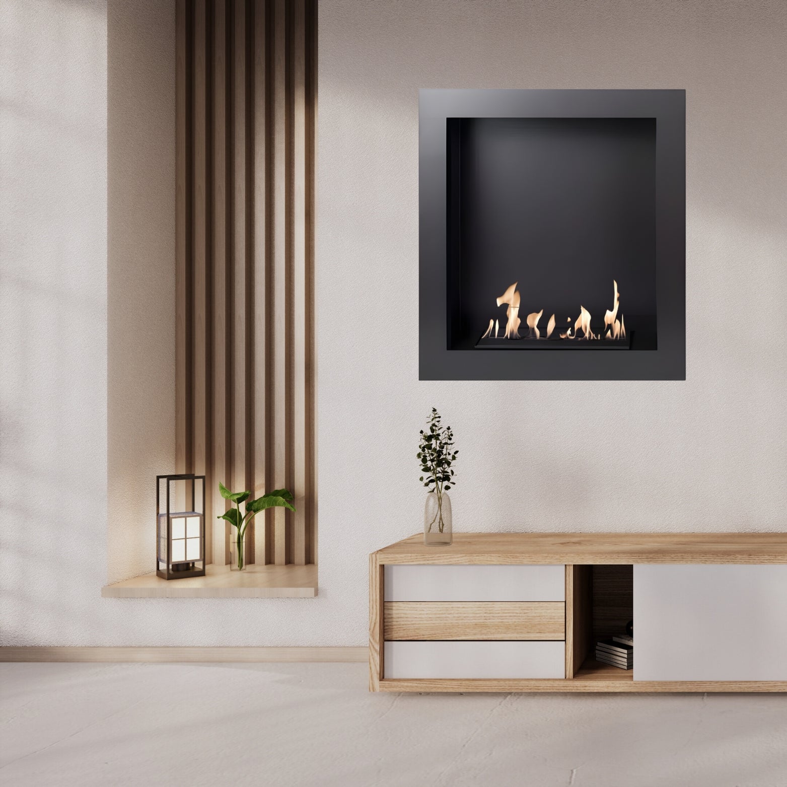 Hierro Bio-ethanol built-in fireplace 64 cm