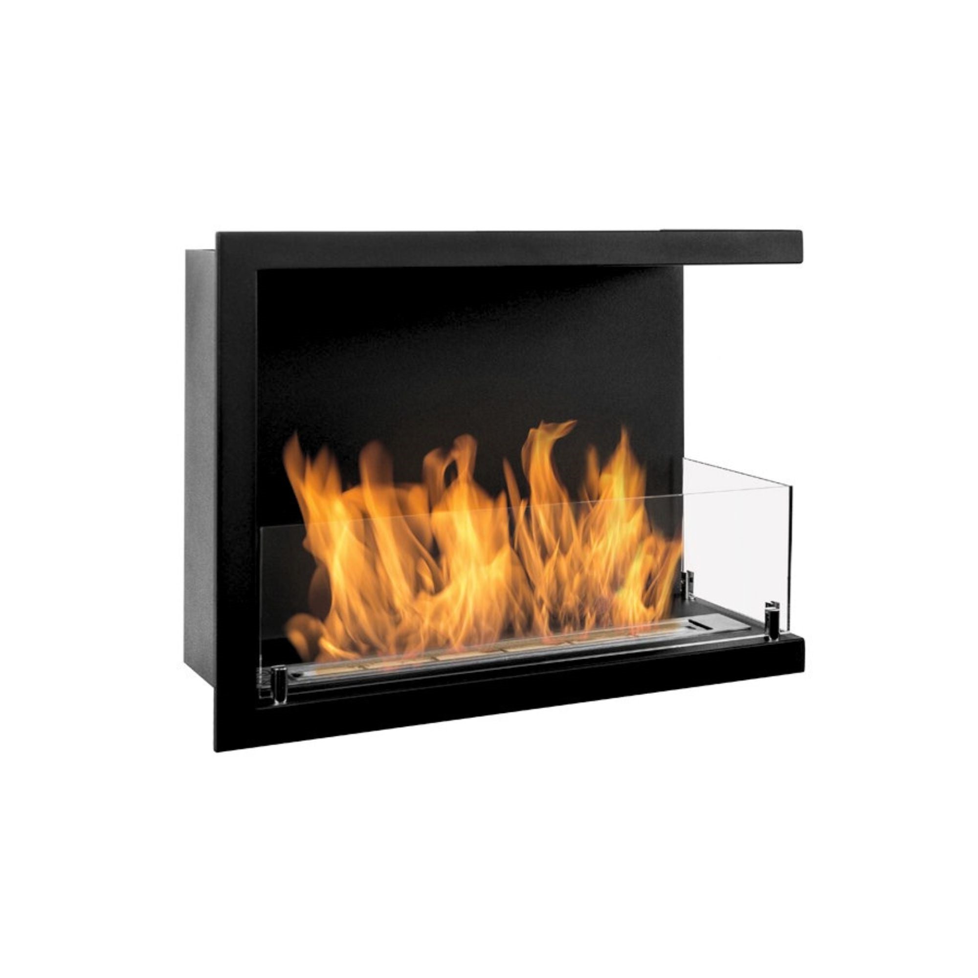 Corner Bio Ethanol Built-in Fireplace Right 60 CM With Glass