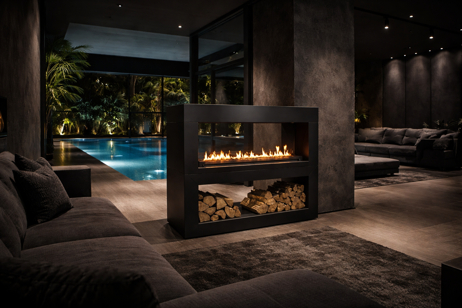 Home Roomdivider Doorkijkhaard 120 cm