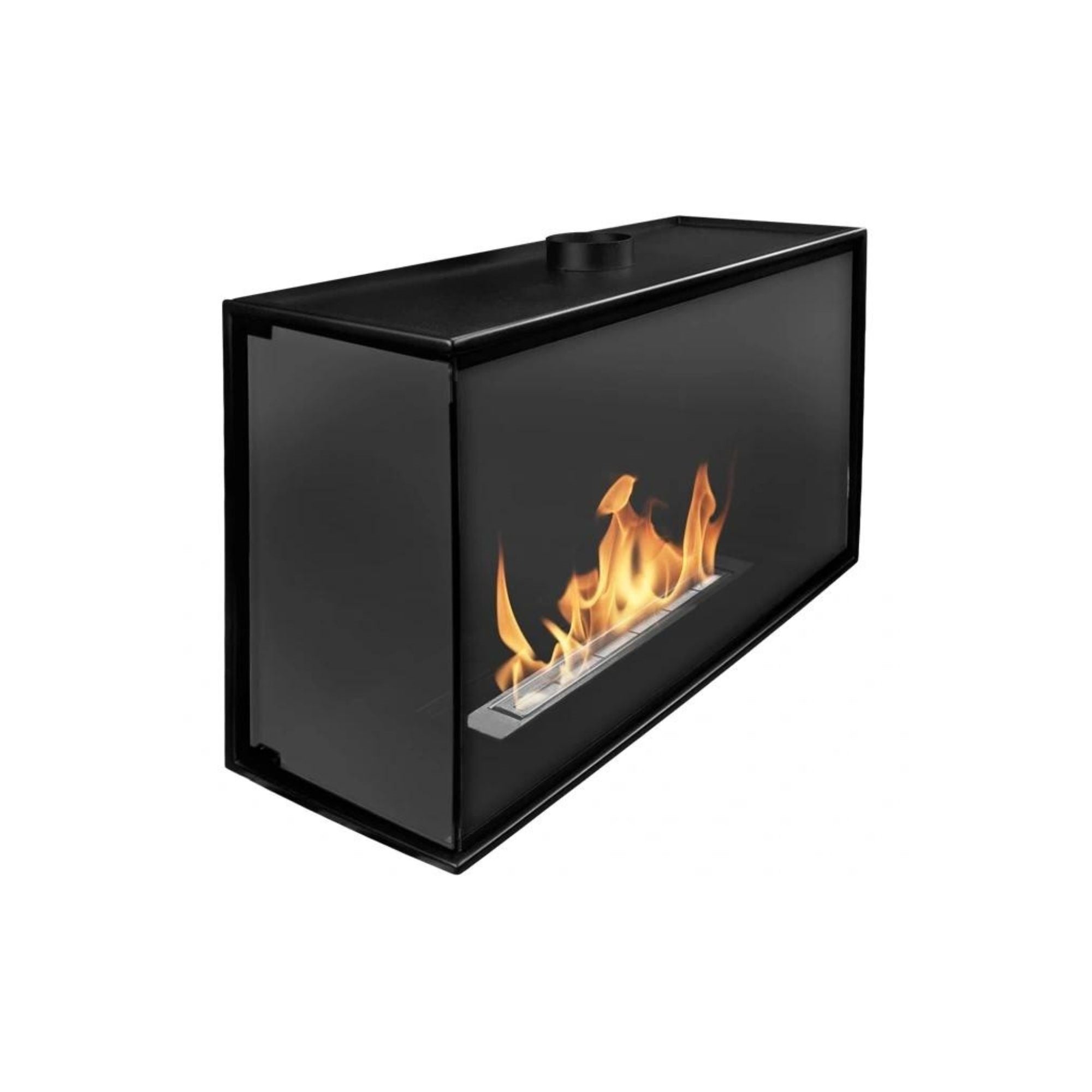 Corner Bio Ethanol Built-in Fireplace Left 80 CM With Full Glass