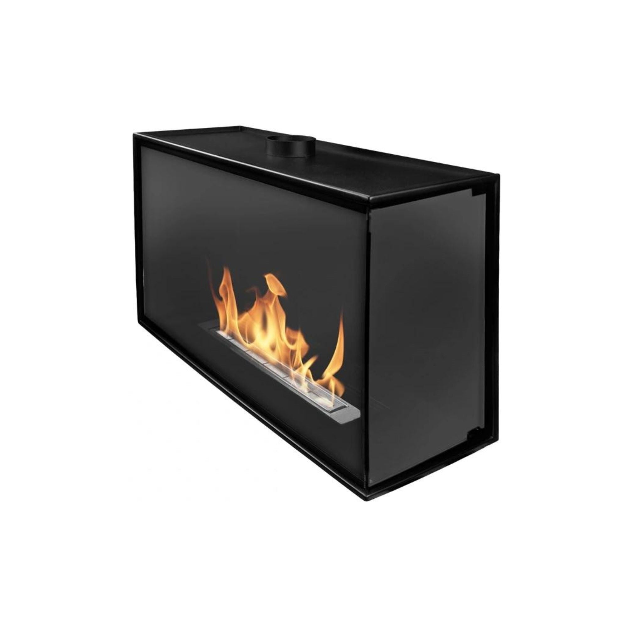 Corner Bio Ethanol Built-in Fireplace Right 60 CM With Full Glass