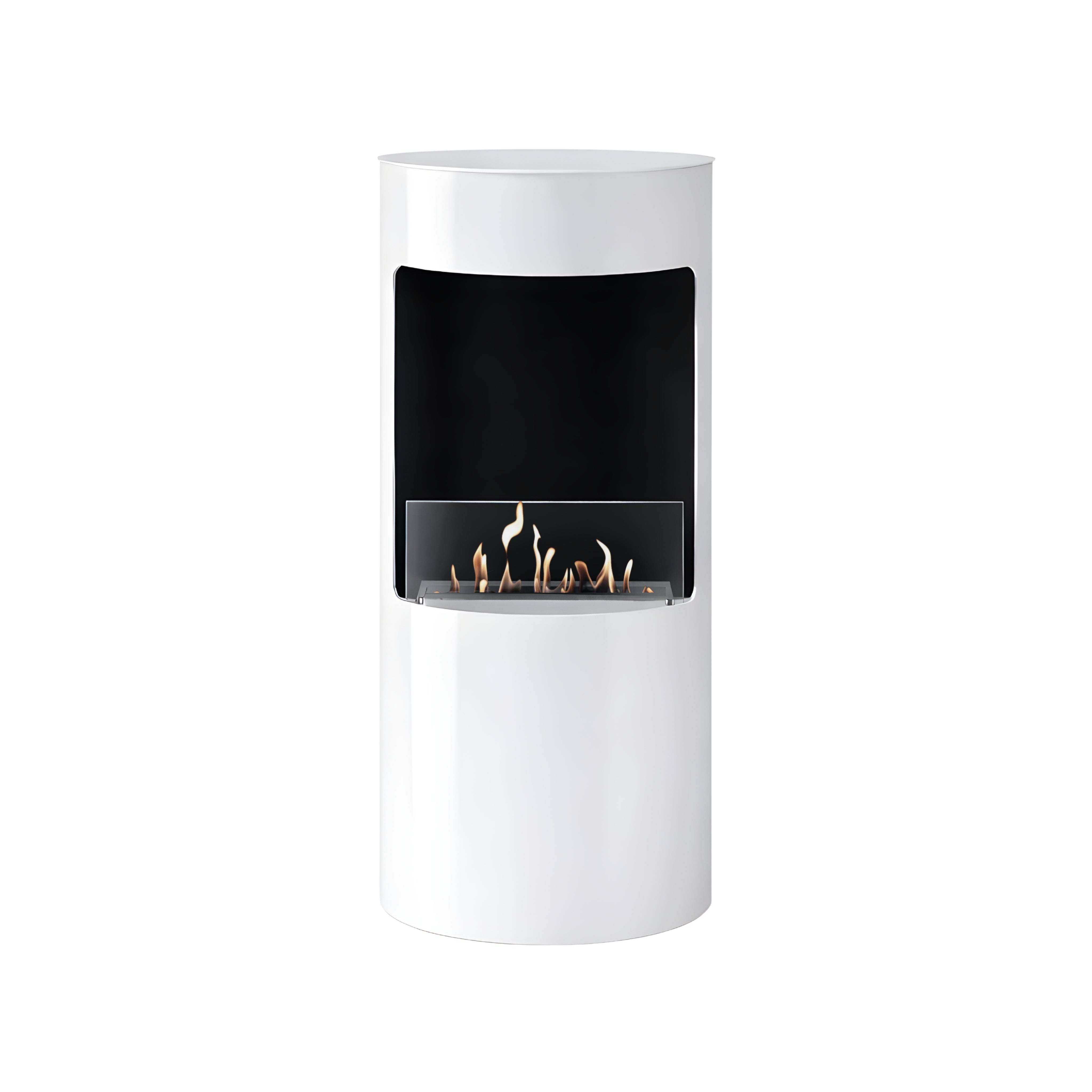 Lomanian White Bio-Ethanol Freestanding Fireplace