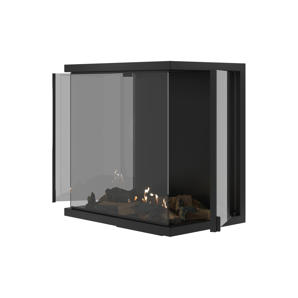 Made Driezijdig Inbouwhaard Volle Glas 60 cm