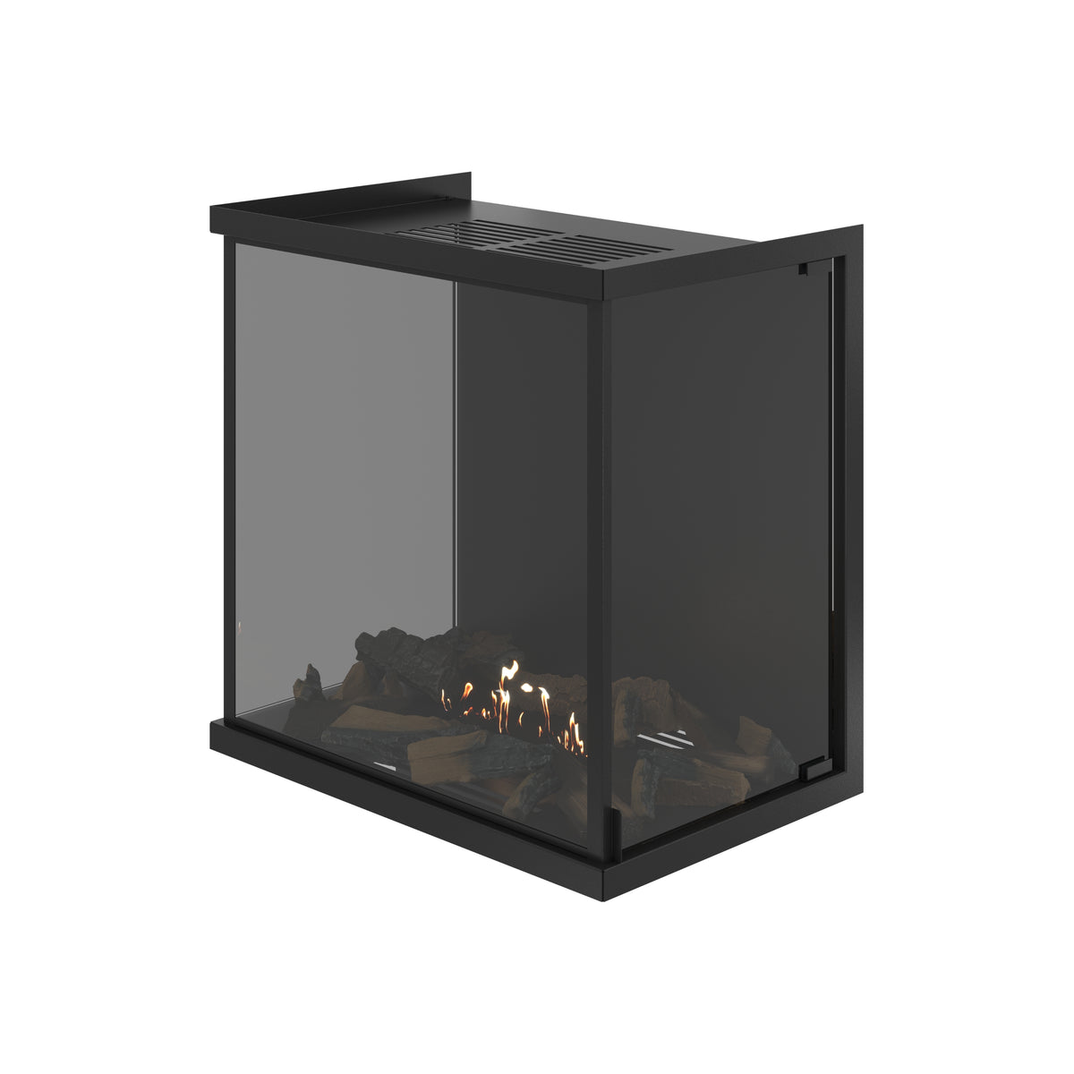 Made Driezijdig Inbouwhaard Volle Glas 60 cm