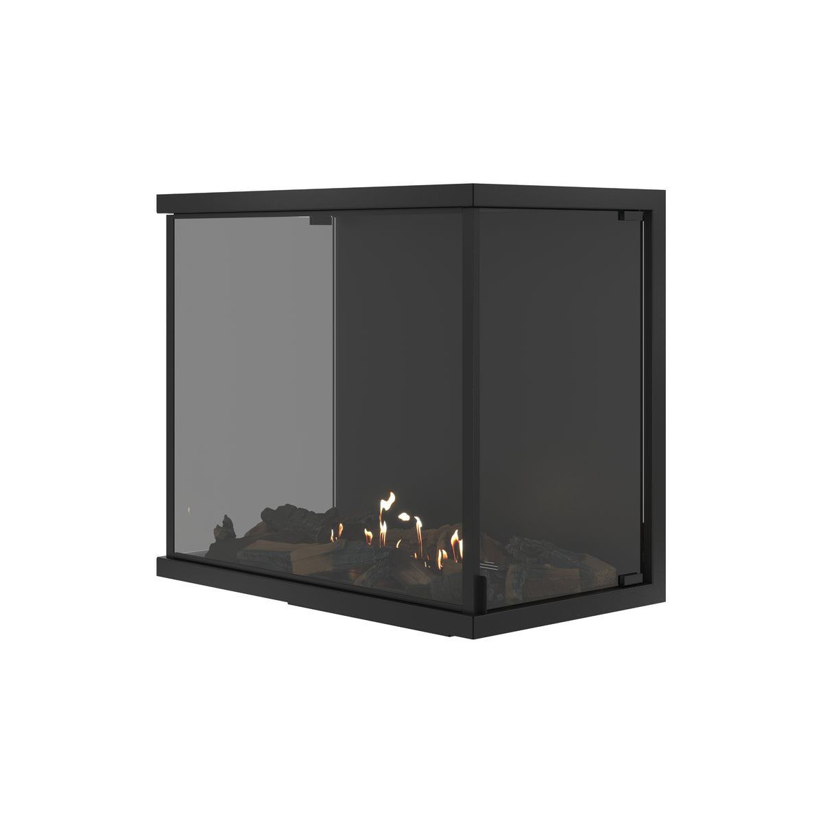 Made Driezijdig Inbouwhaard Volle Glas 70 cm