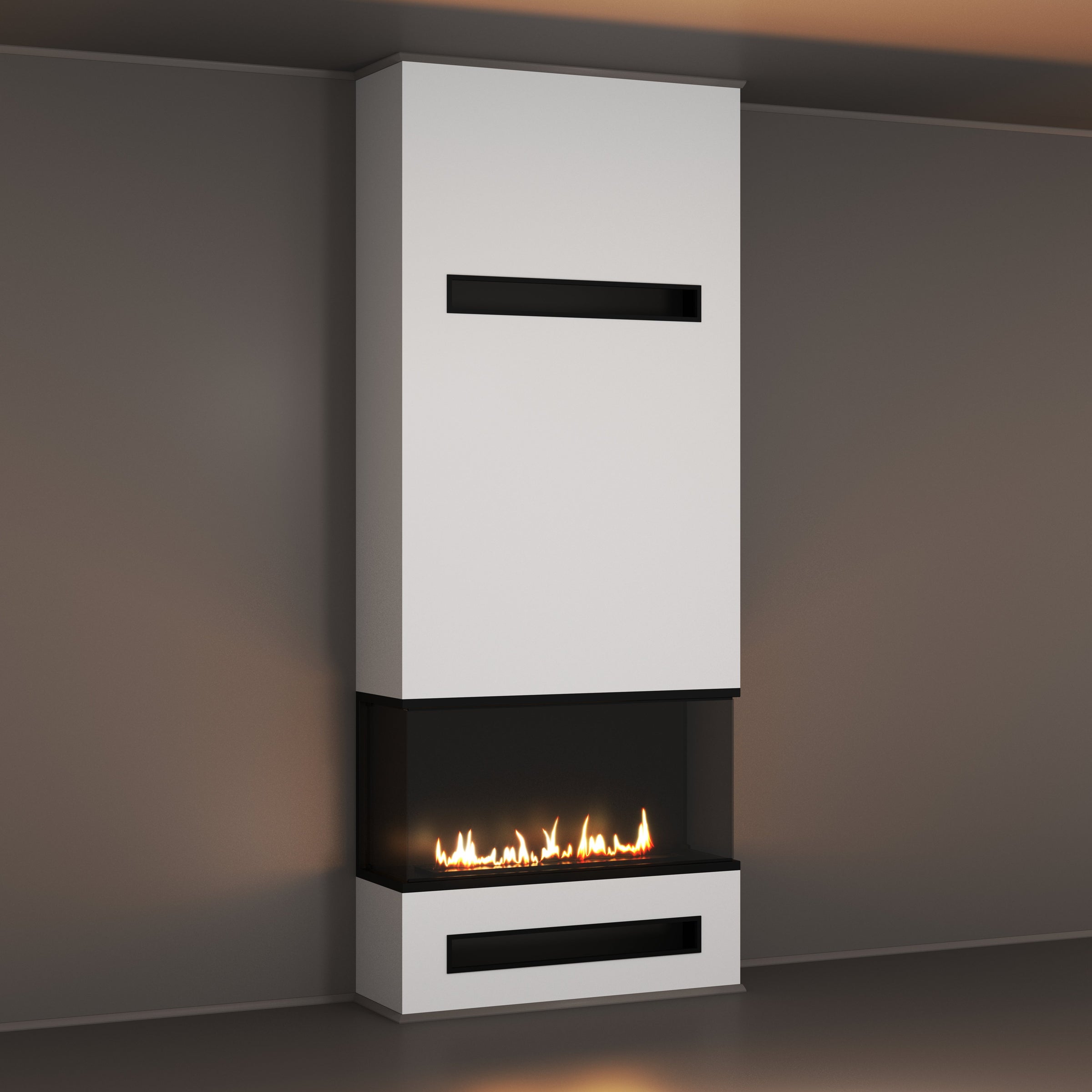 Made Driezijdig Inbouwhaard Volle Glas 100 cm