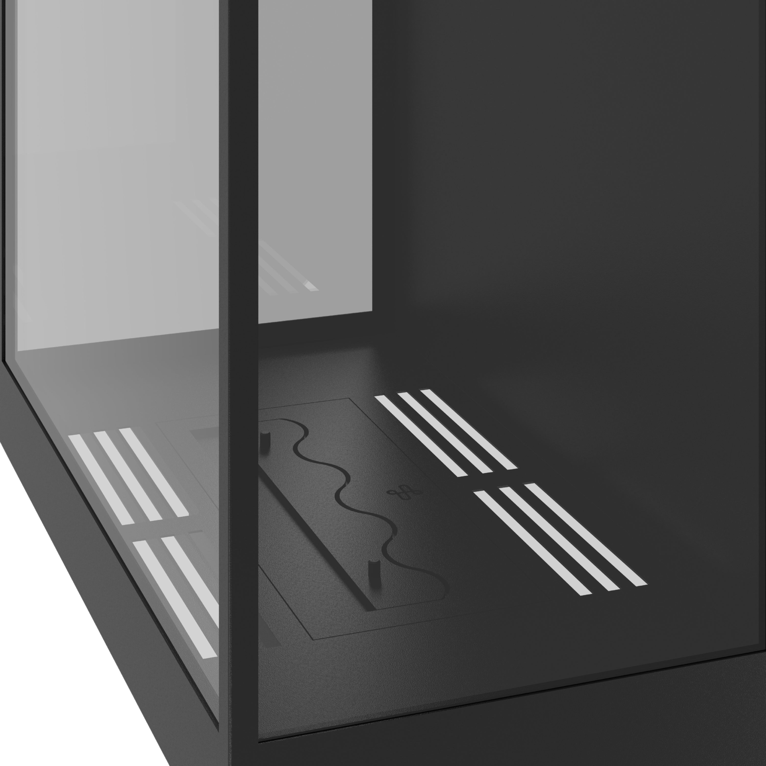 Made Driezijdig Vertical Roomdivider Volle Glas 80 x 100 cm