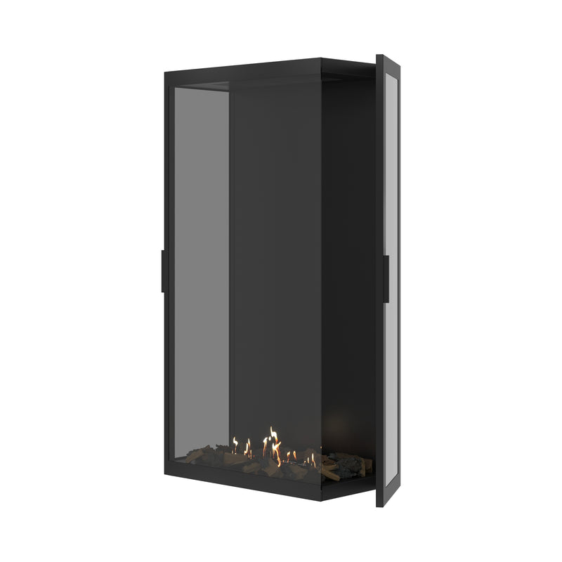 Made Driezijdig Vertical Roomdivider Volle Glas 80 x 140 cm