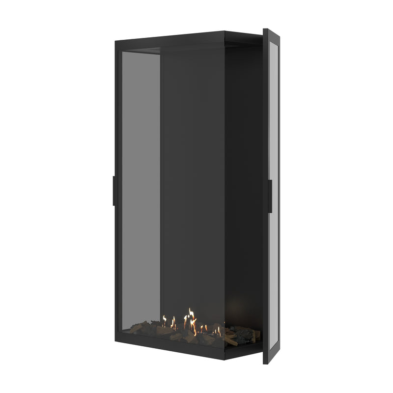 Made Driezijdig Vertical Roomdivider Volle Glas 80 x 160 cm