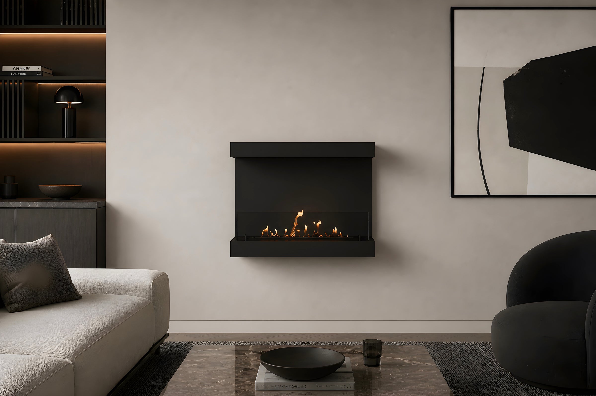Manche Box Wandhaard Zwart 80 cm