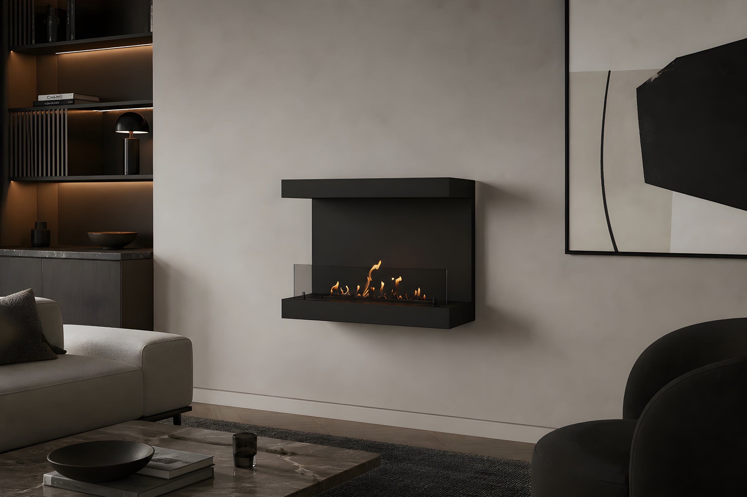 Manche Box Wandhaard Zwart 80 cm