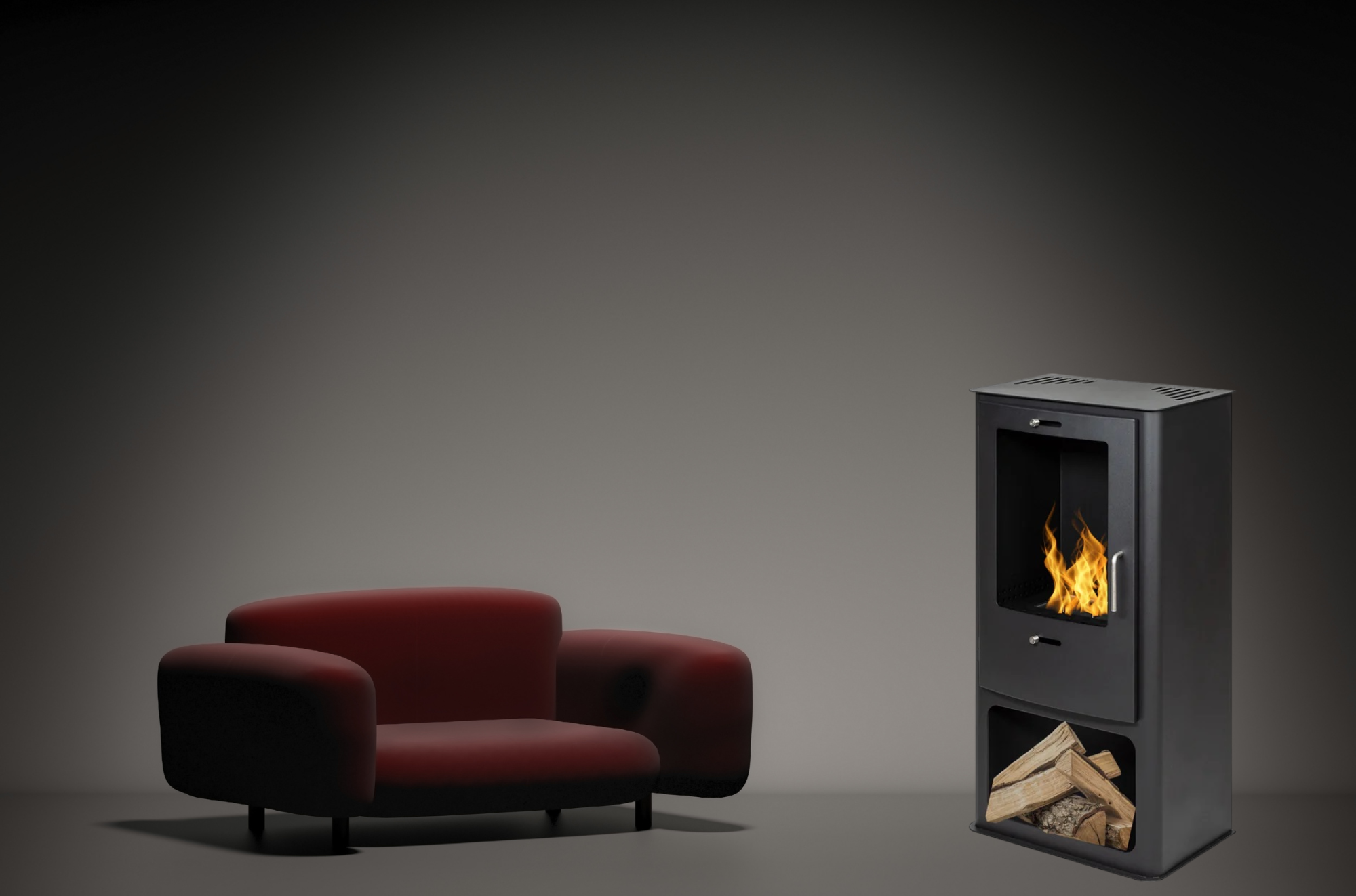 Manne Bio Ethanol Kachelhaard H100 cm