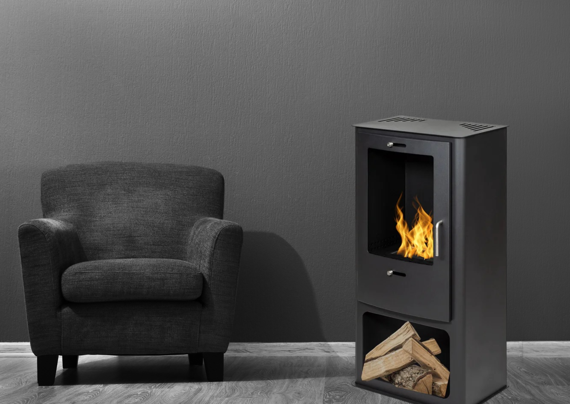 Manne Bio Ethanol Kachelhaard H100 cm