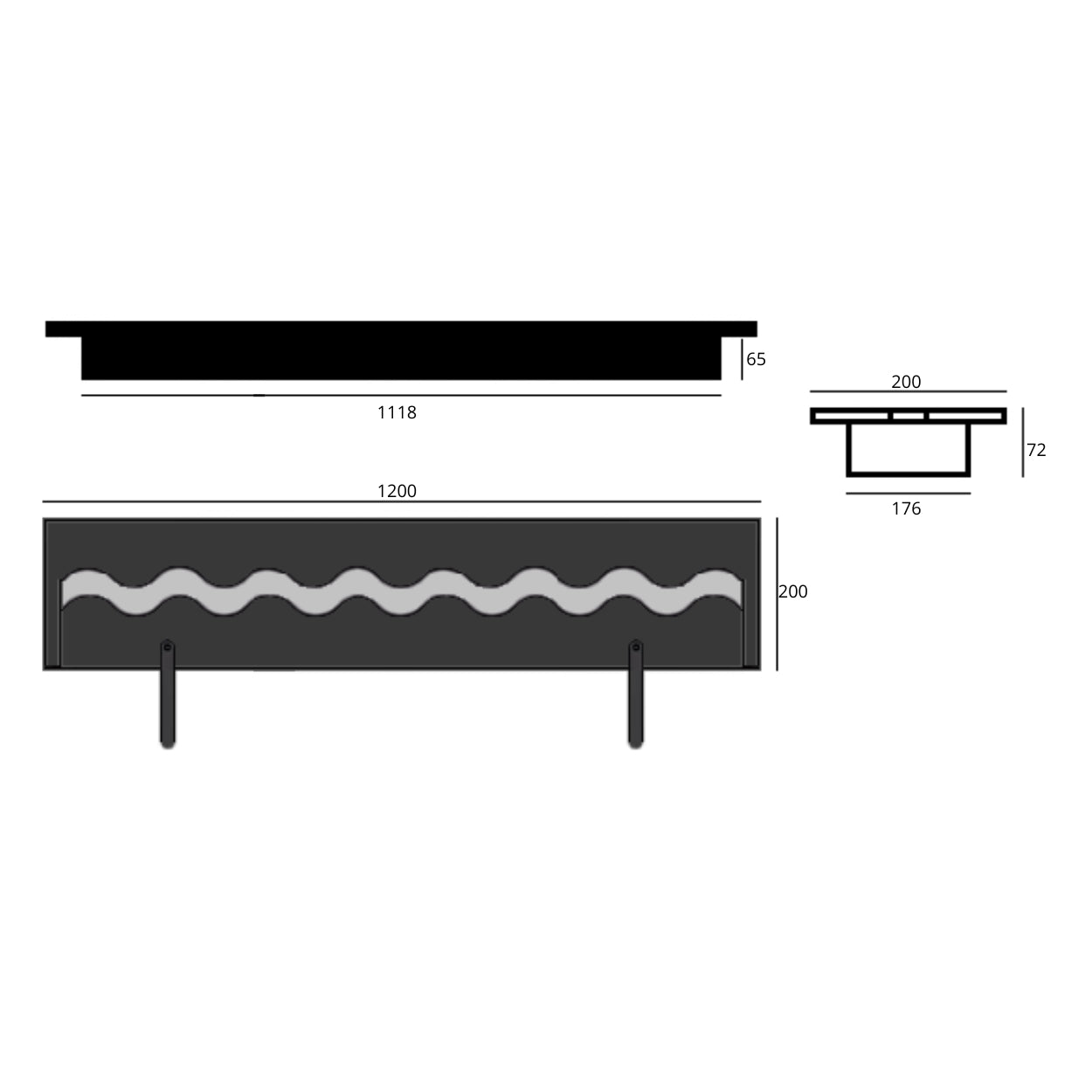 MELLA PRO WAVE BIO ETHANOL BRANDER 120 CM