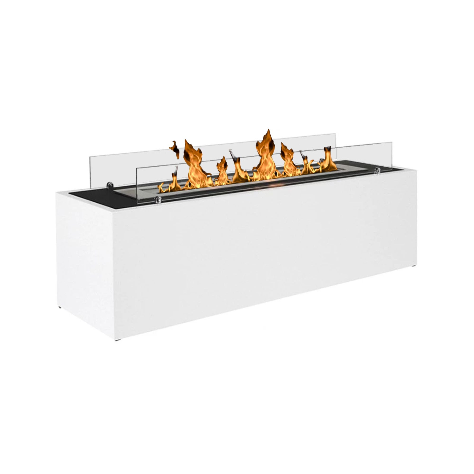 Meni White Freestanding Bio-Ethanol Fireplace 130 CM