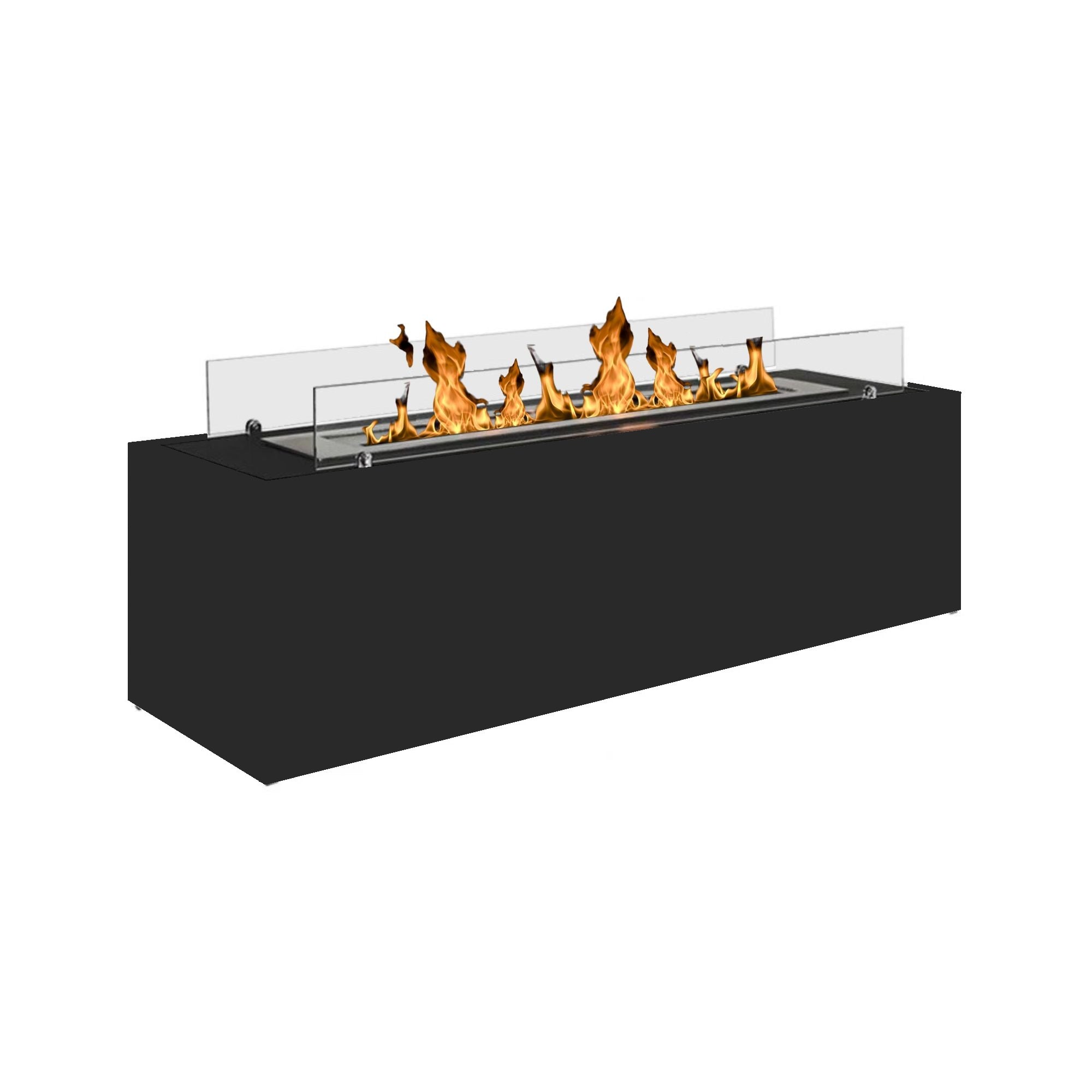 Meni Black Freestanding Bio-Ethanol Fireplace 130 CM