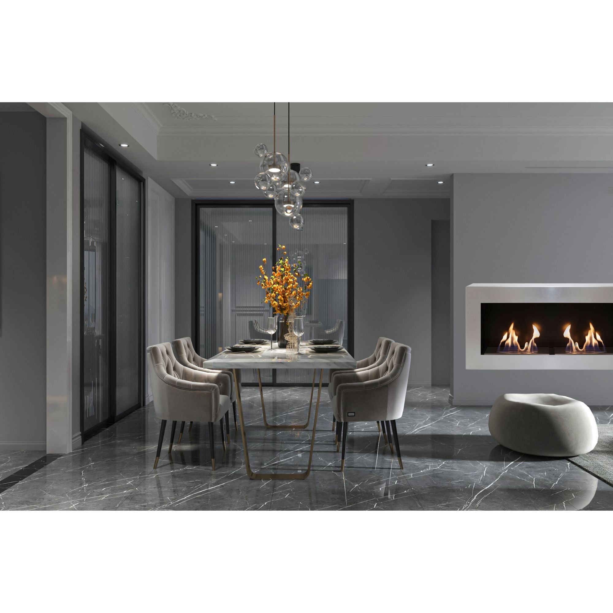 Nasa Elegant Wall Fireplace 90 CM