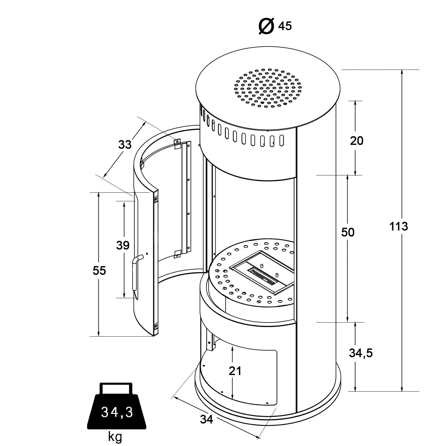 Habe Bio Ethanol Freestanding Stove Fireplace