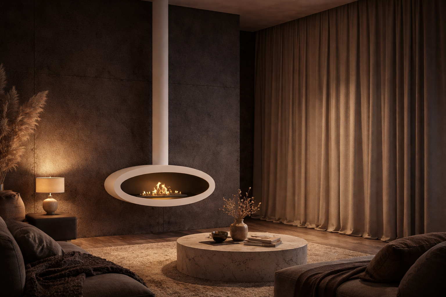 Ova Tube Wit Doorkijk Plafondhaard 100 cm