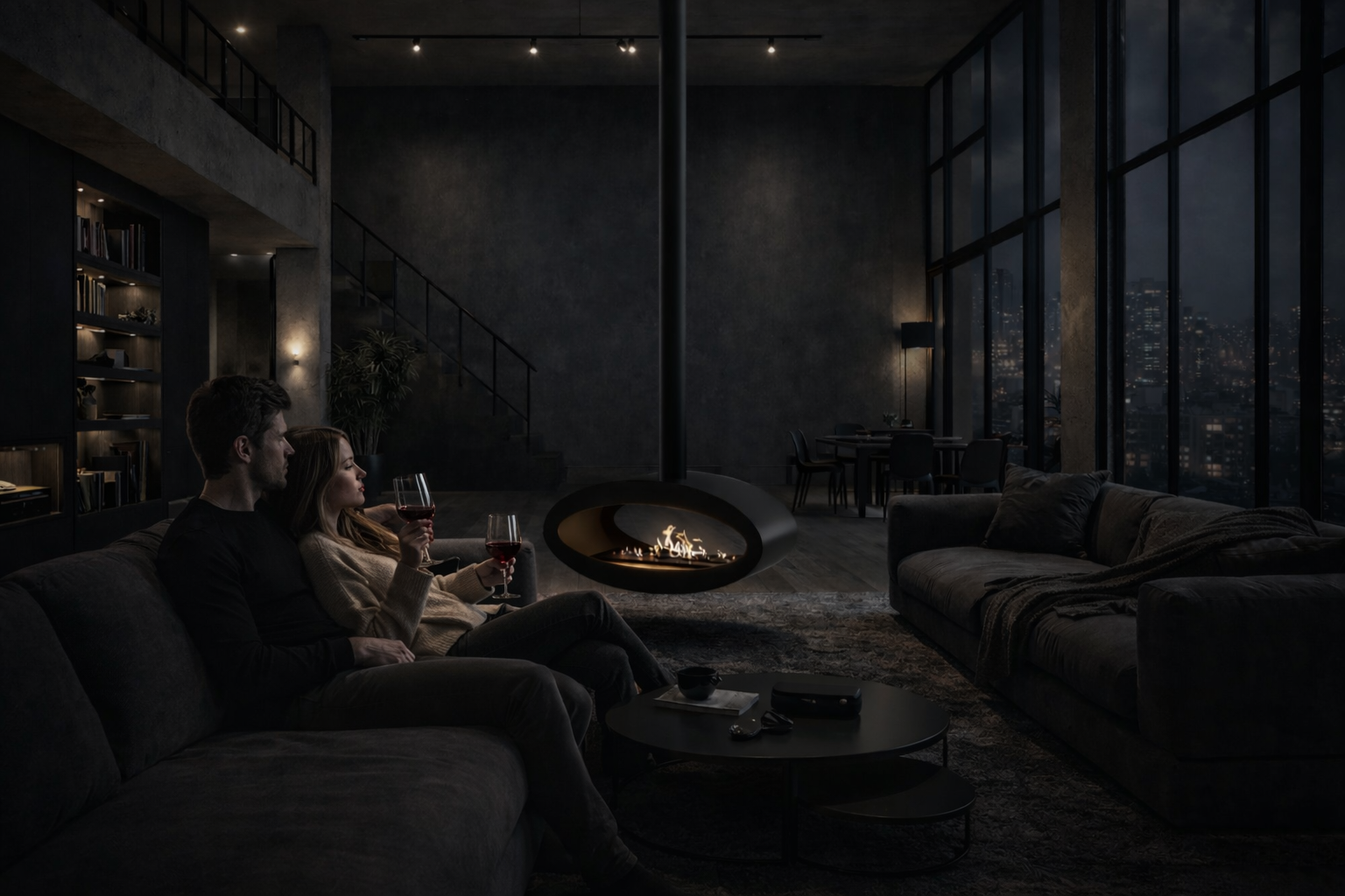 Ova Tube Zwart Doorkijk Plafondhaard 80 cm