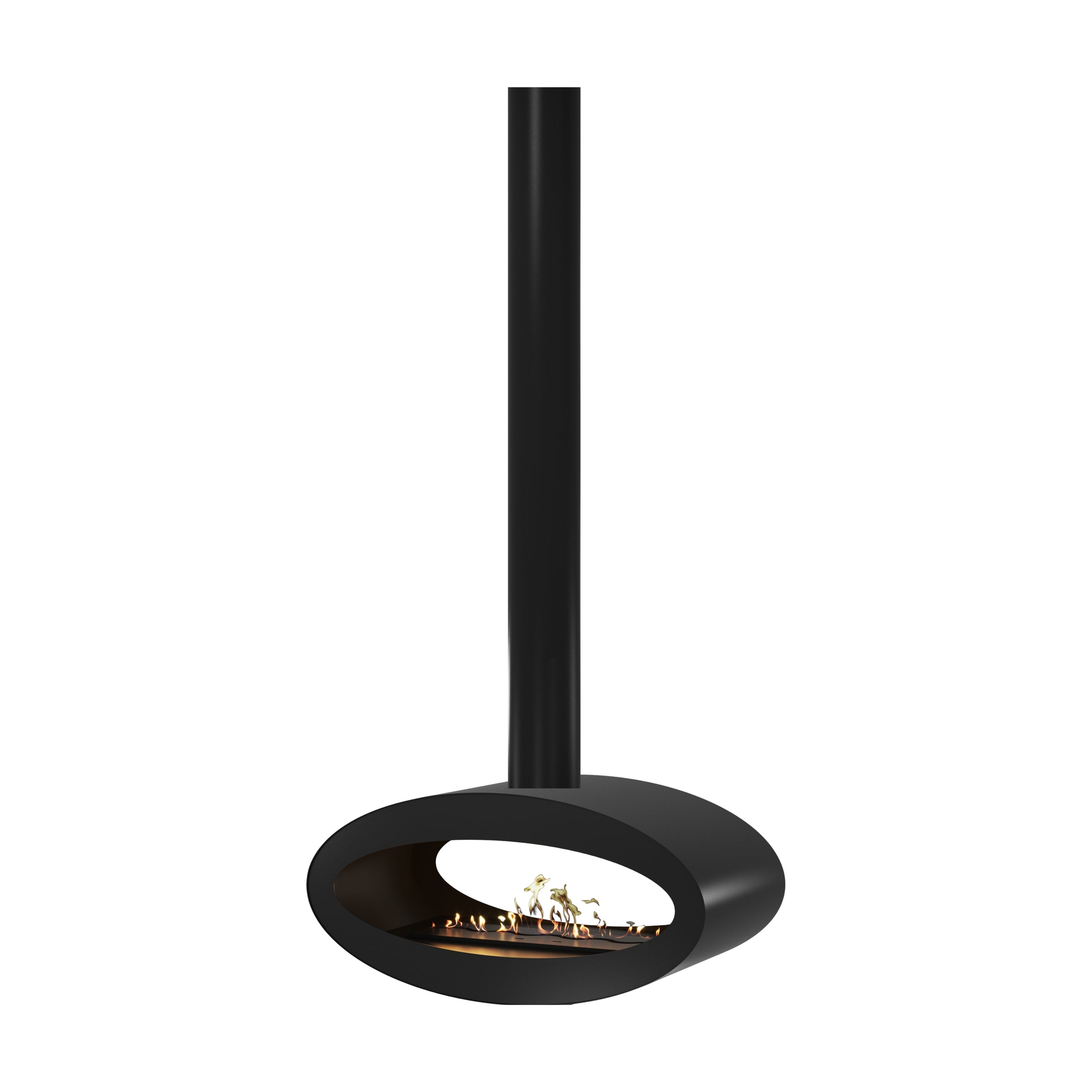 Ova Tube Zwart Doorkijk Plafondhaard 80 cm