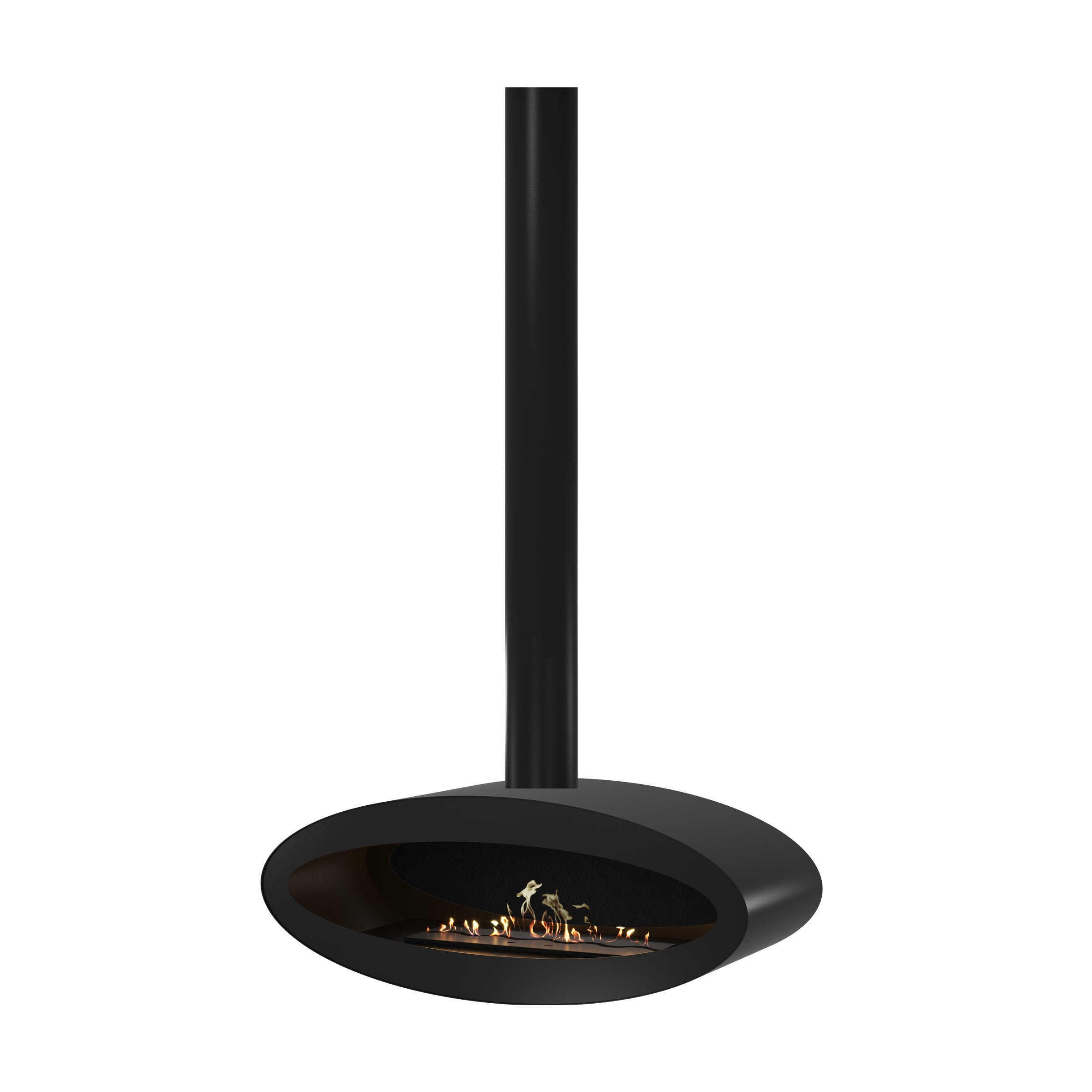 Ova Tube Zwart Plafondhaard 100 cm