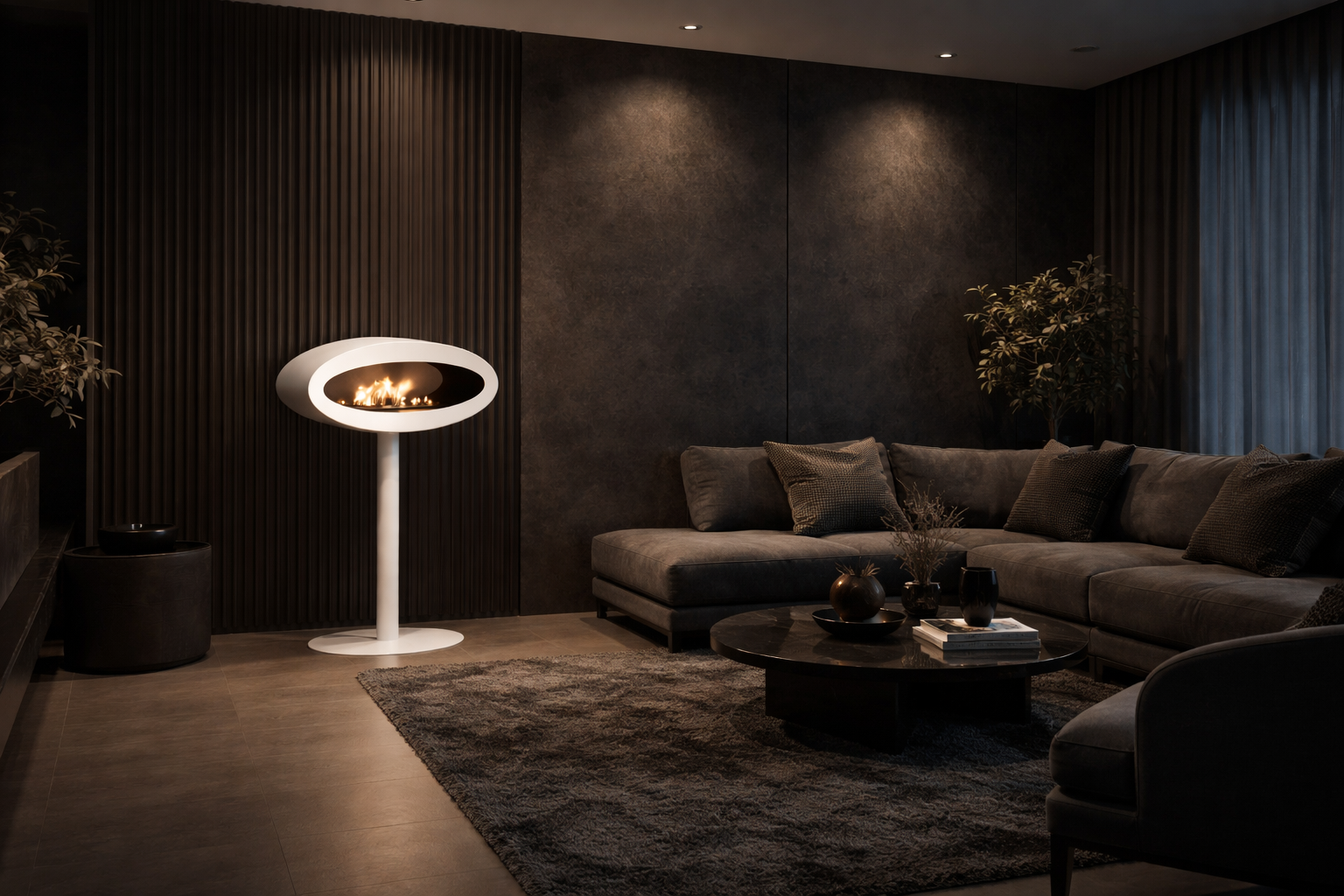 Ova Wit Vrijstaand Doorkijkhaard D80 cm