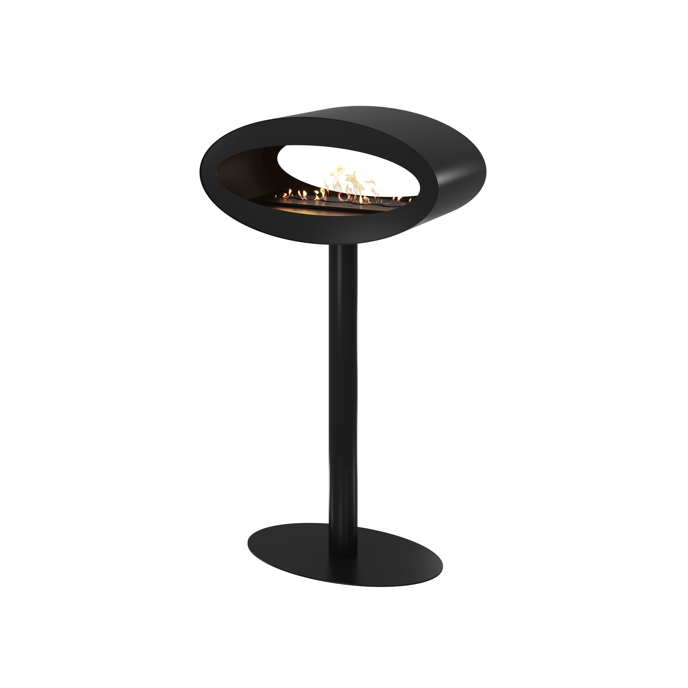 Ova Zwart Vrijstaand Doorkijkhaard D80 cm