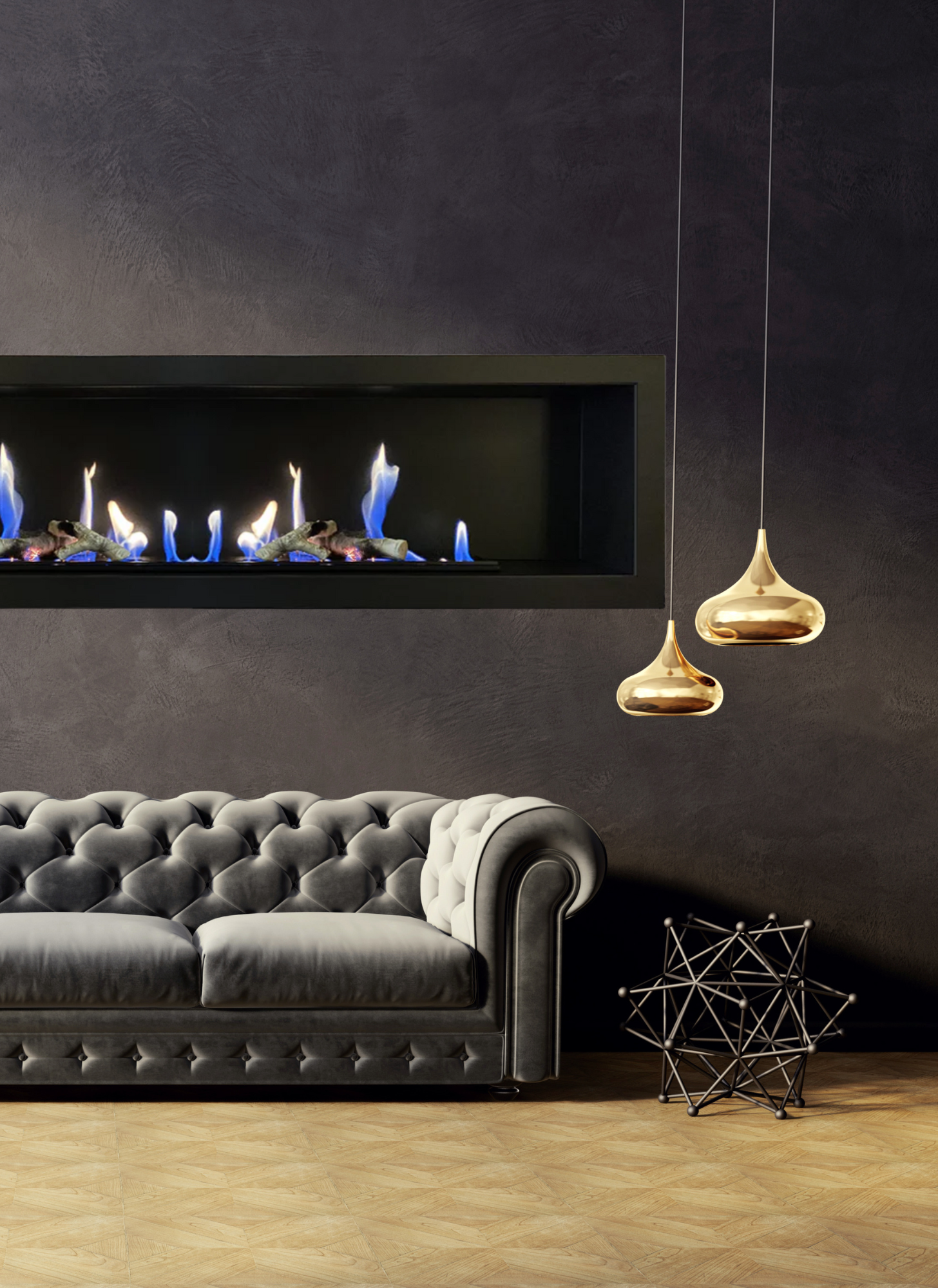 Pelé Bio-Ethanol Wall Fireplace 145 CM