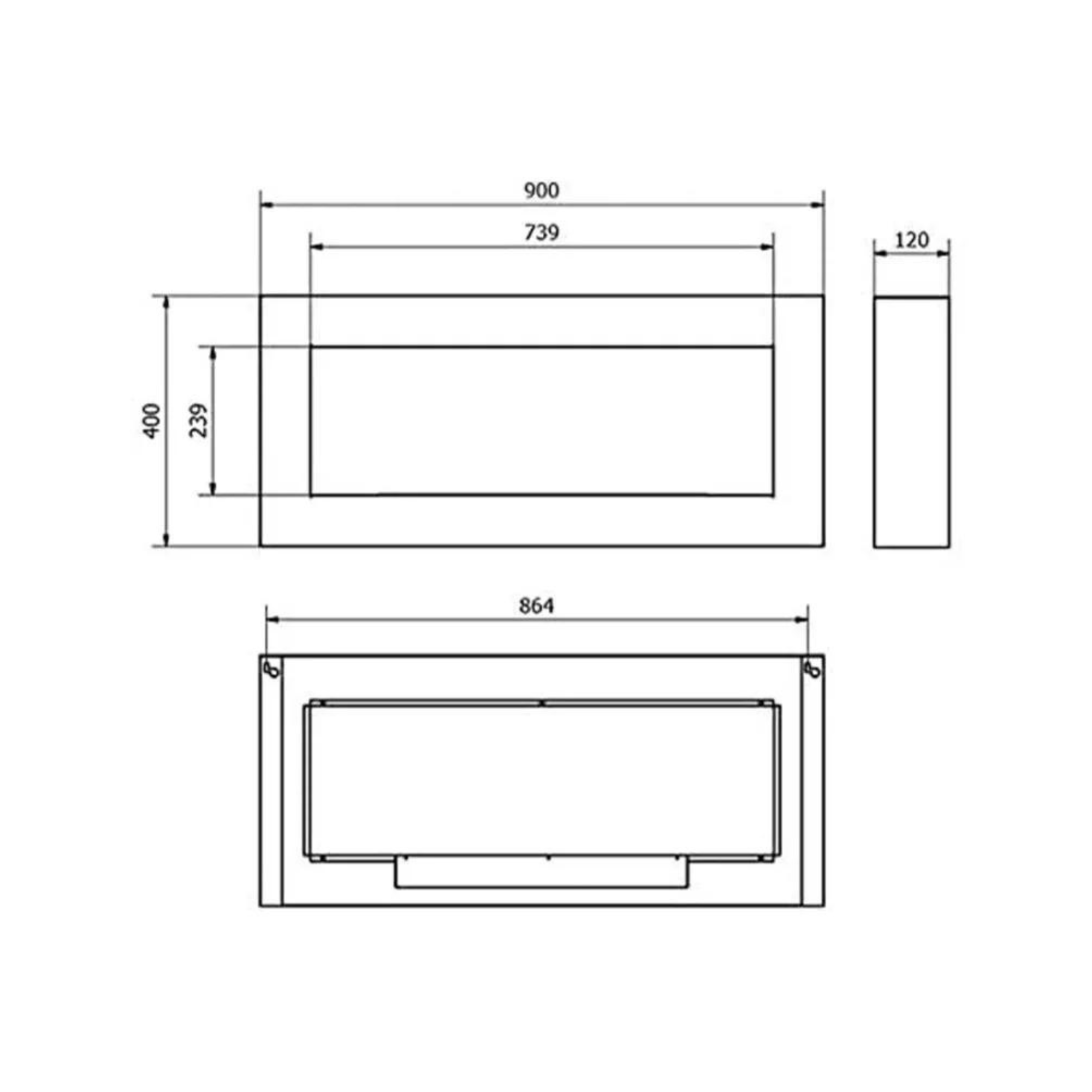 Reo BOX Z Bio Ethanol Wandhaard 90 cm
