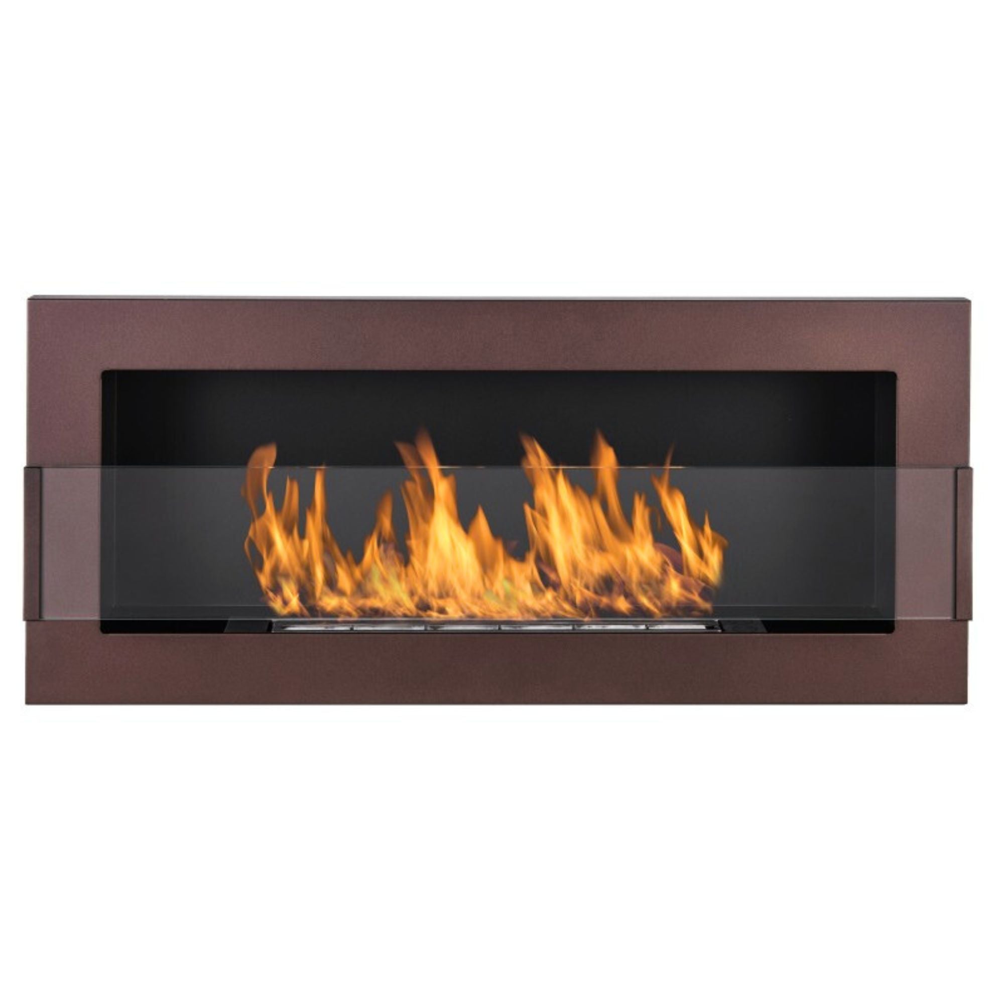 Reo Brown Bio Wall Fireplace 90 x 40 CM With Glass 